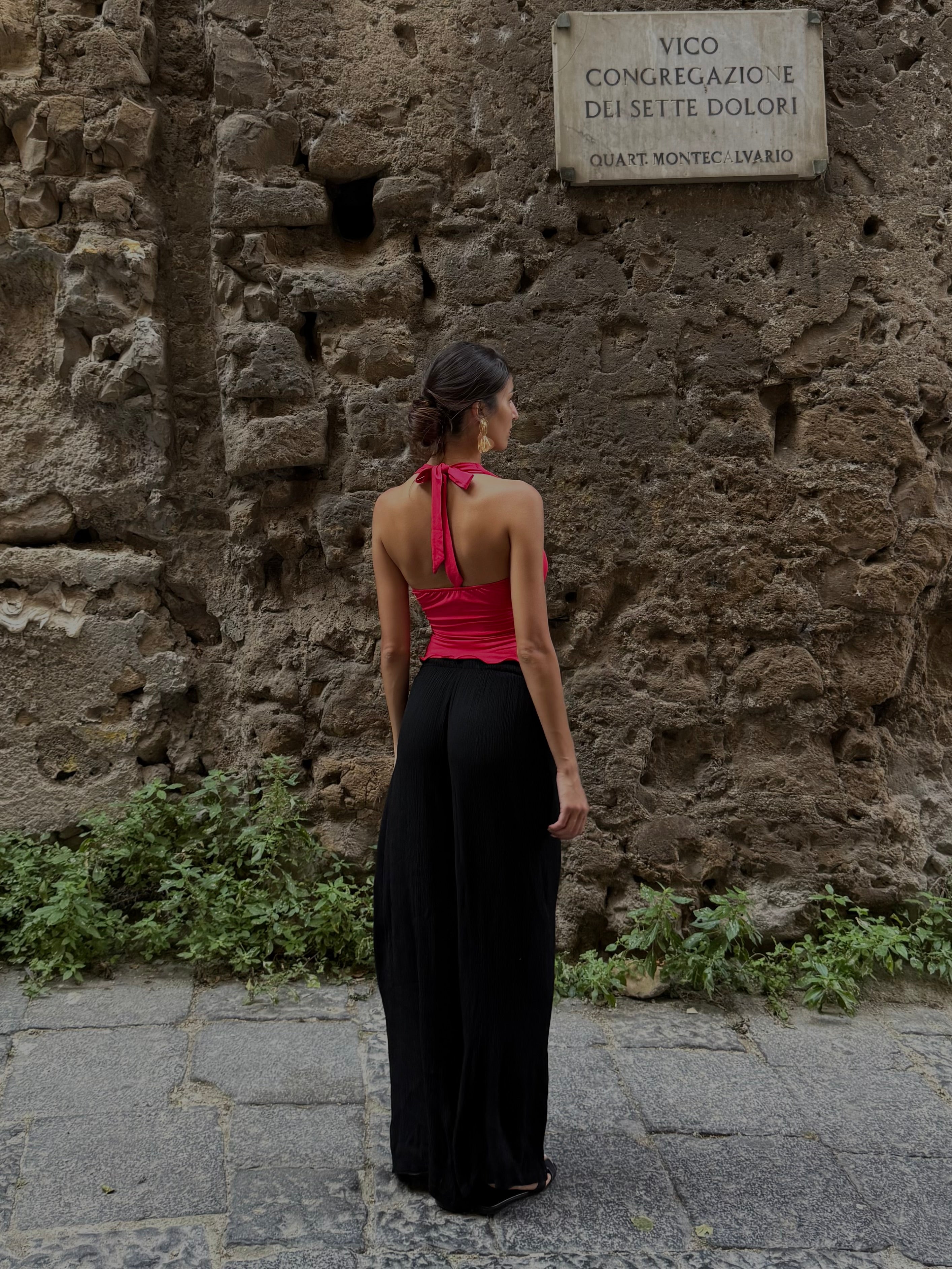 Pantalone plisse nero - LadyB Shop Online