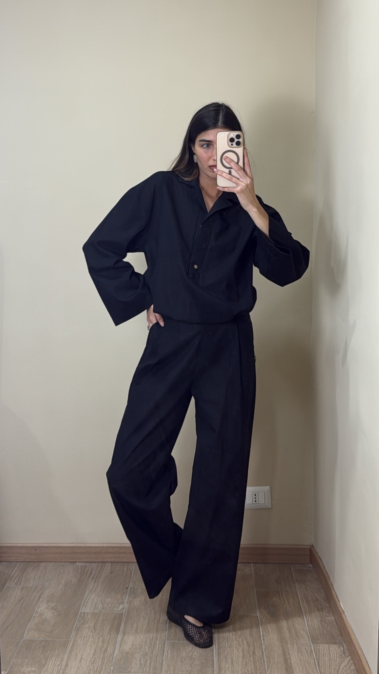 Pantalone in lino nero - LadyB Shop Online