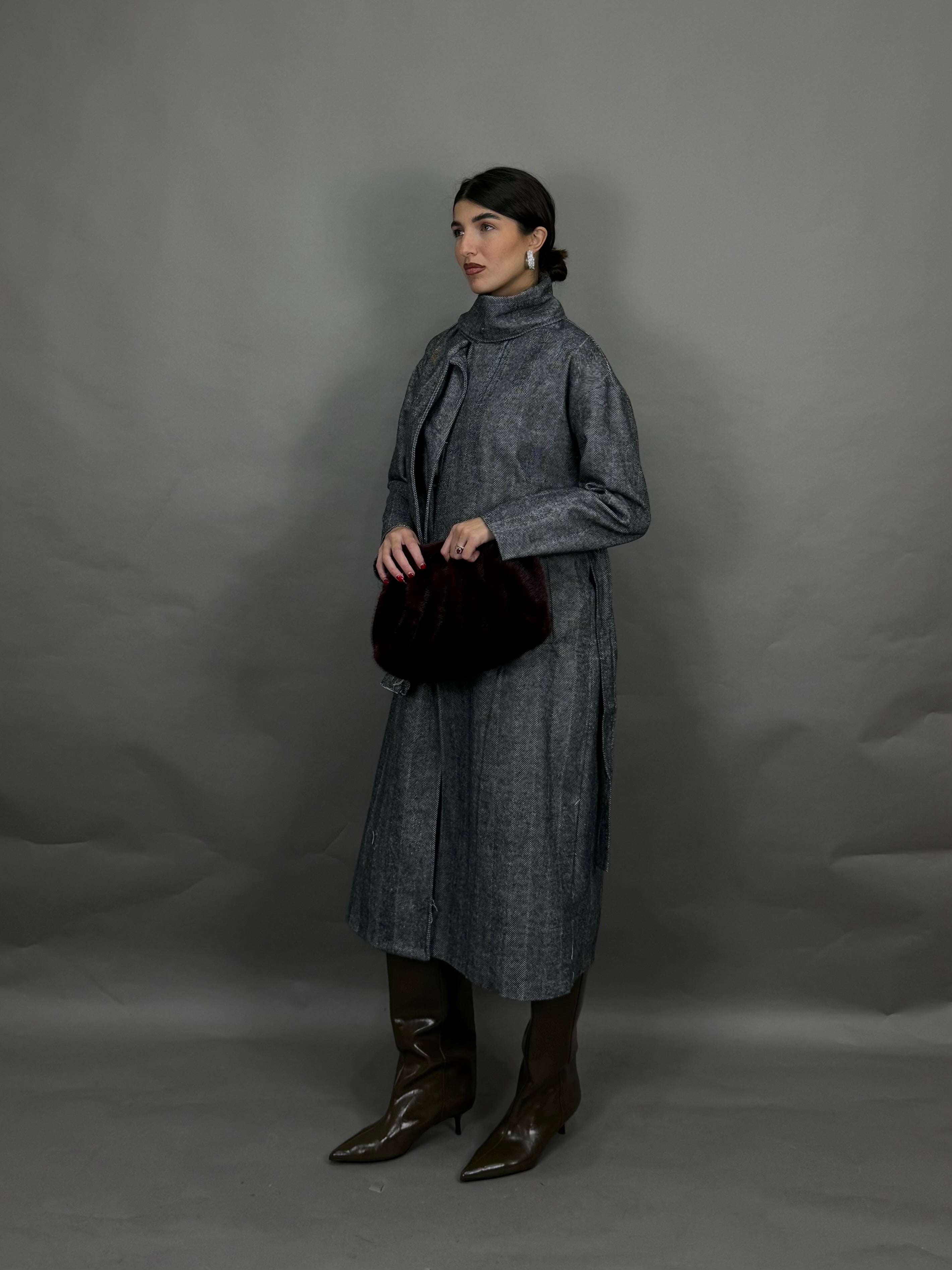 Cappotto sciarpa nero