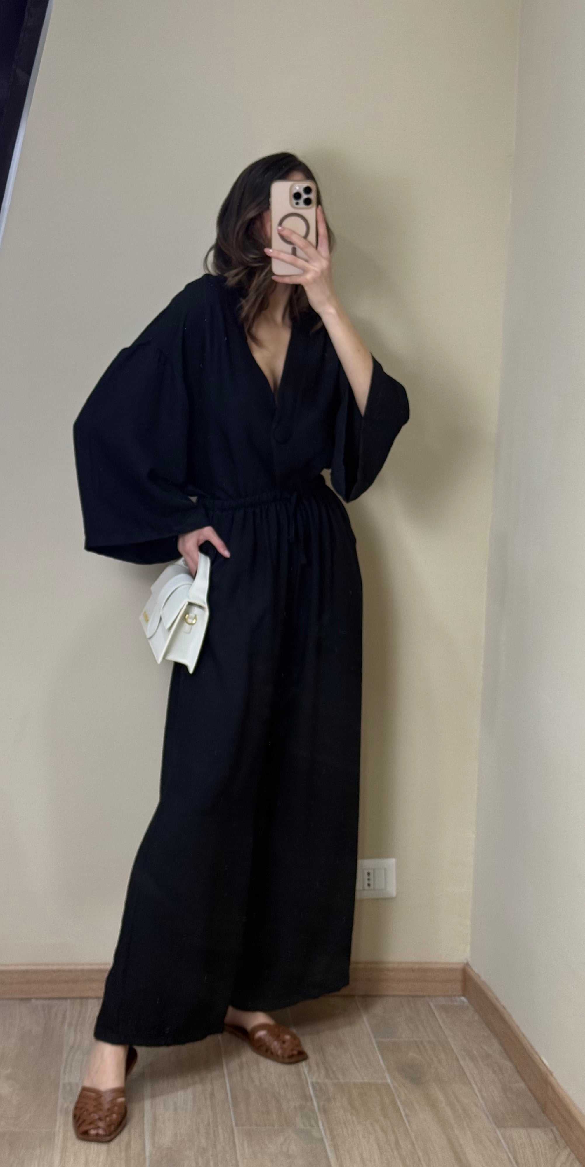 Coordinato misto lino nero - LadyB Shop Online