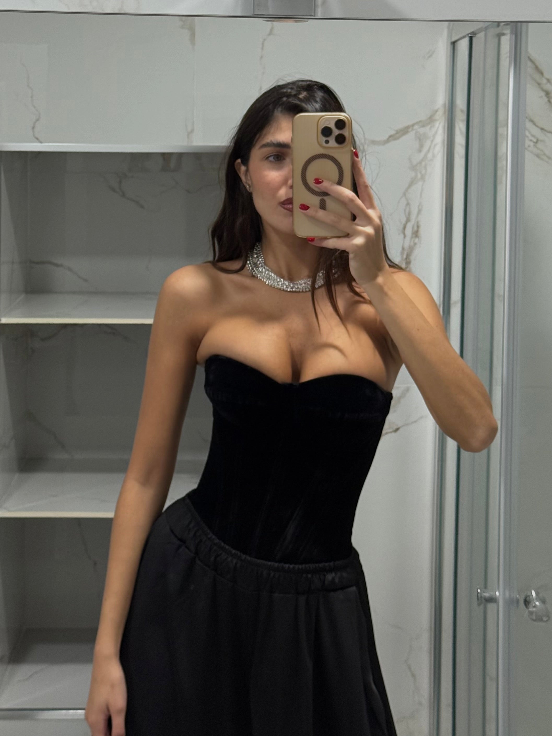 Corpetto velluto nero