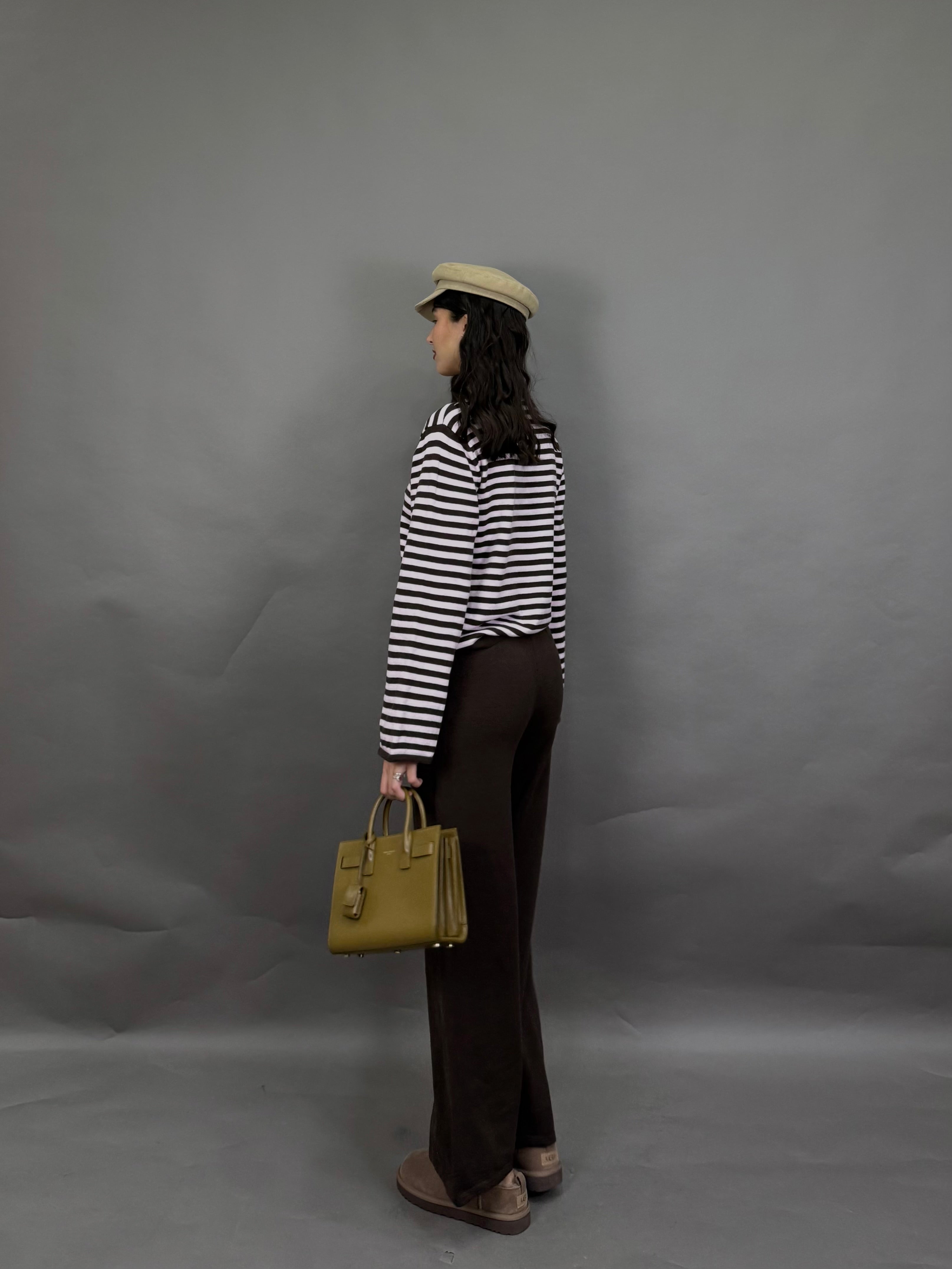 Coordinato lana rasata righe