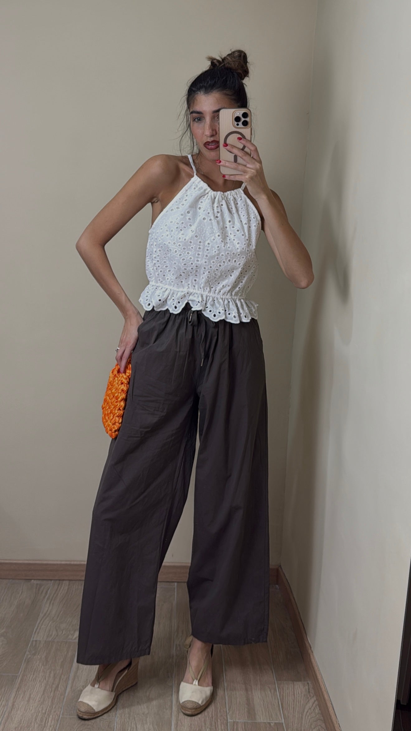 Pantalone cotone marrone - LadyB Shop Online