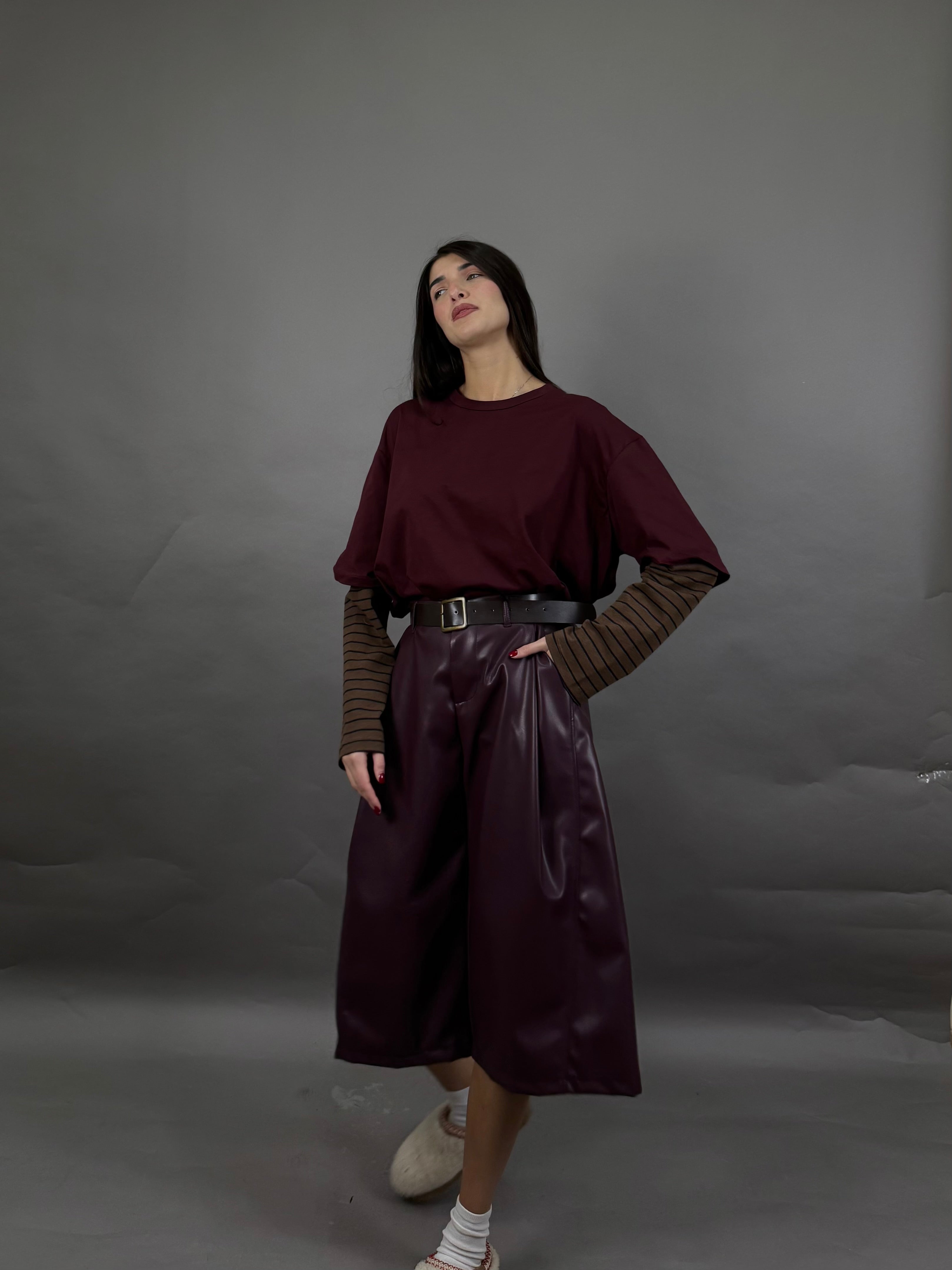 Maxi bermuda ecopelle