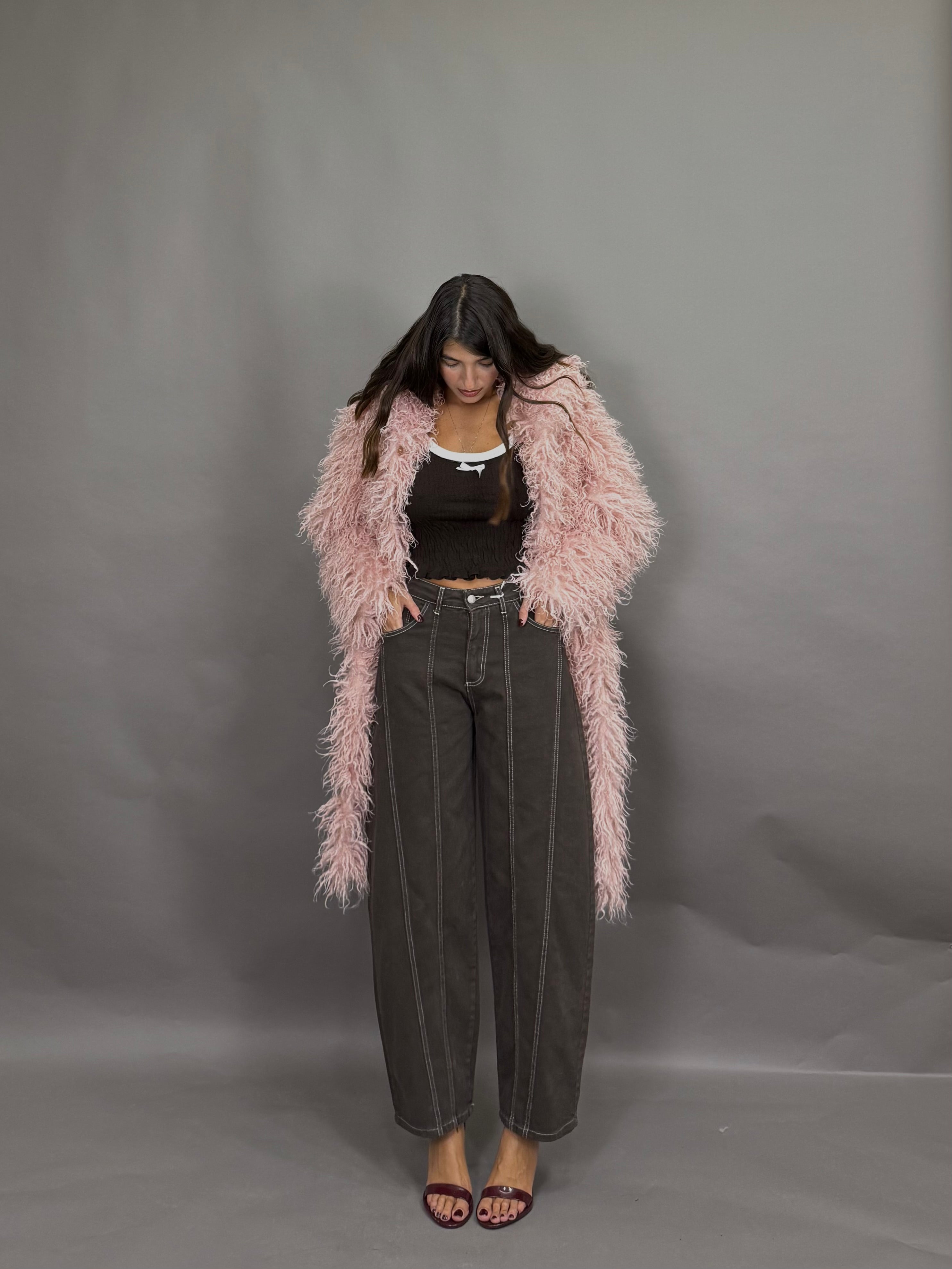 Jeans ballon marrone