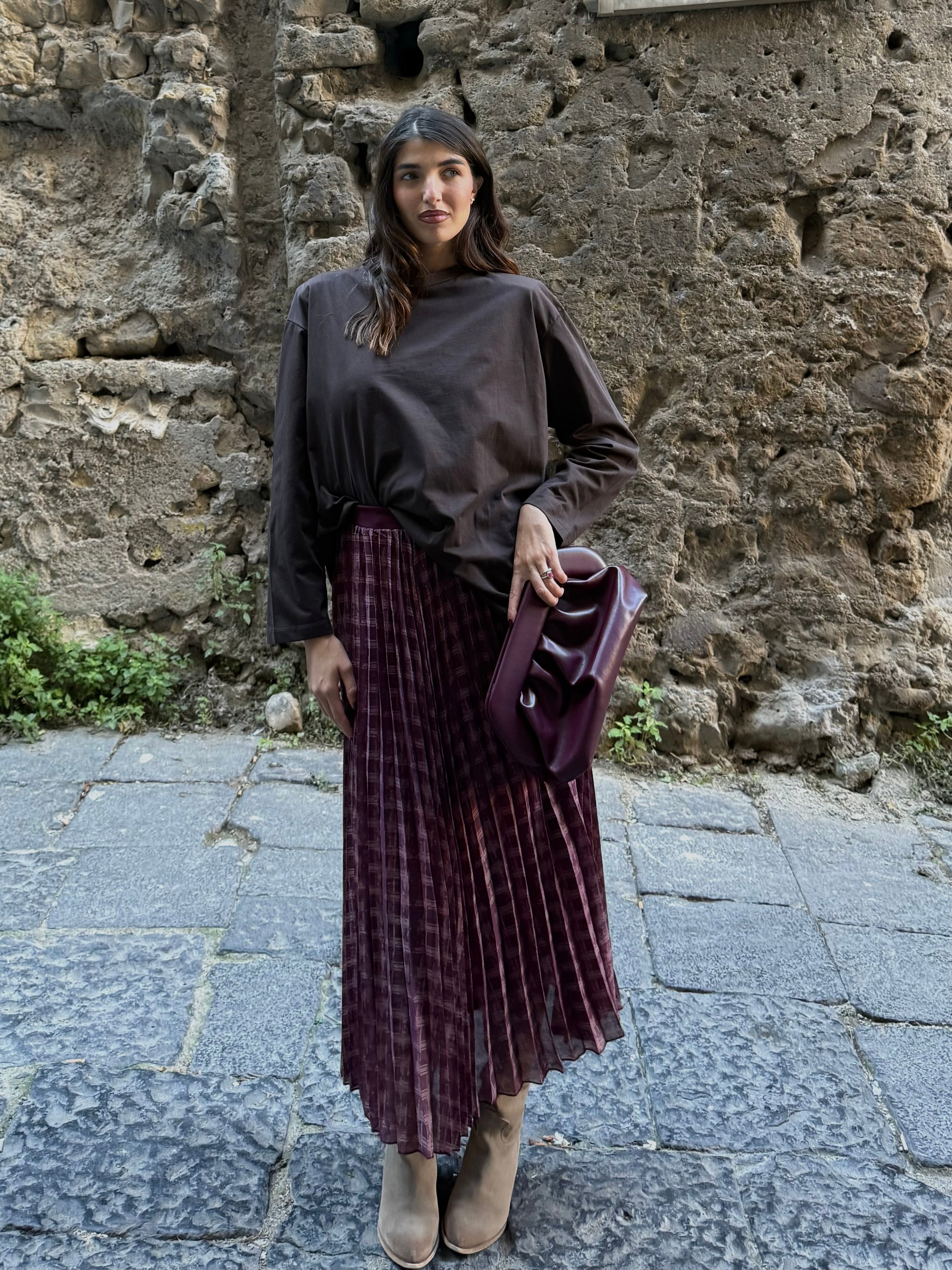 Maglia basic marrone
