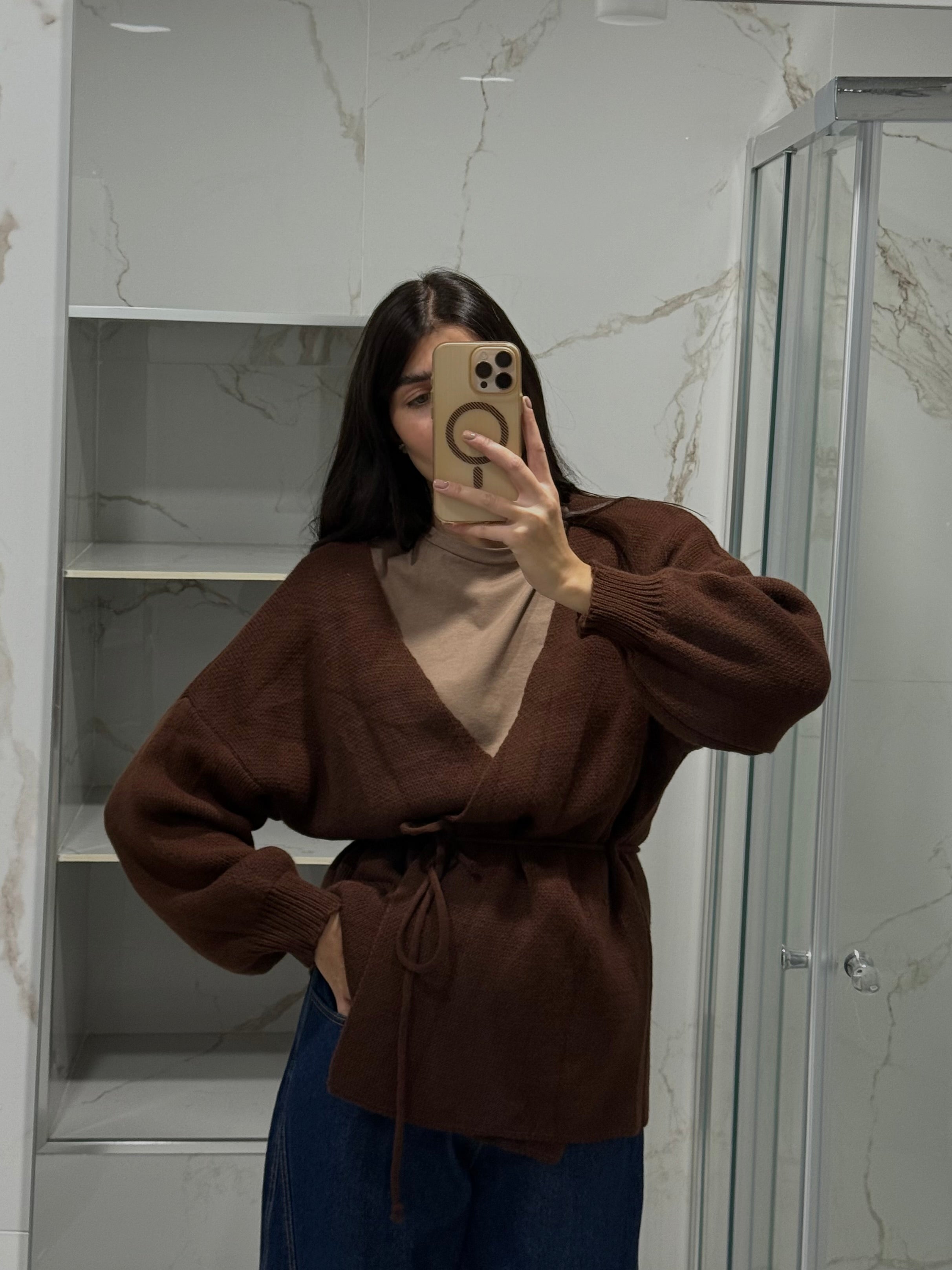 Cardigan Elisa marrone