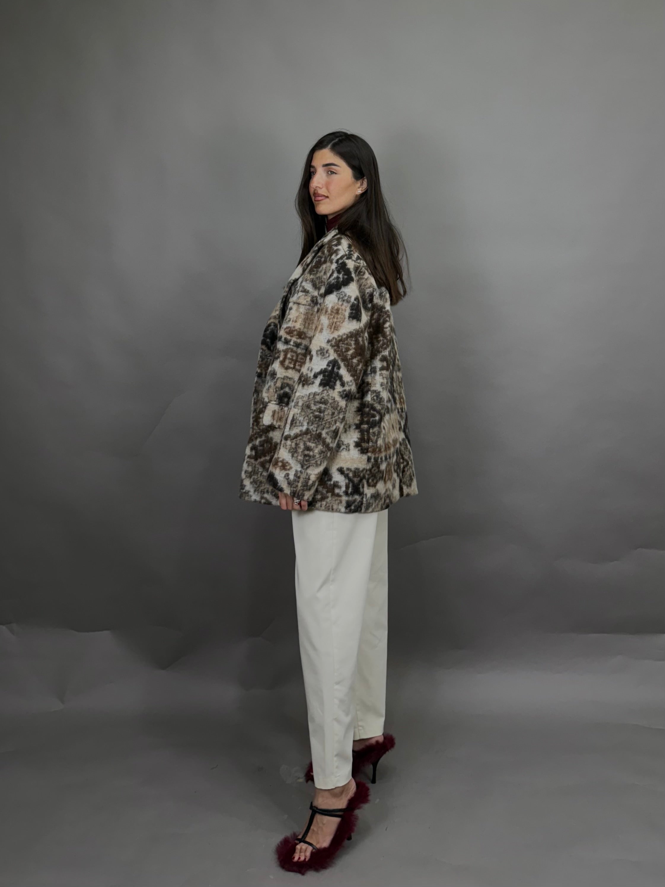 Giacca peso cappotto bandana marrone