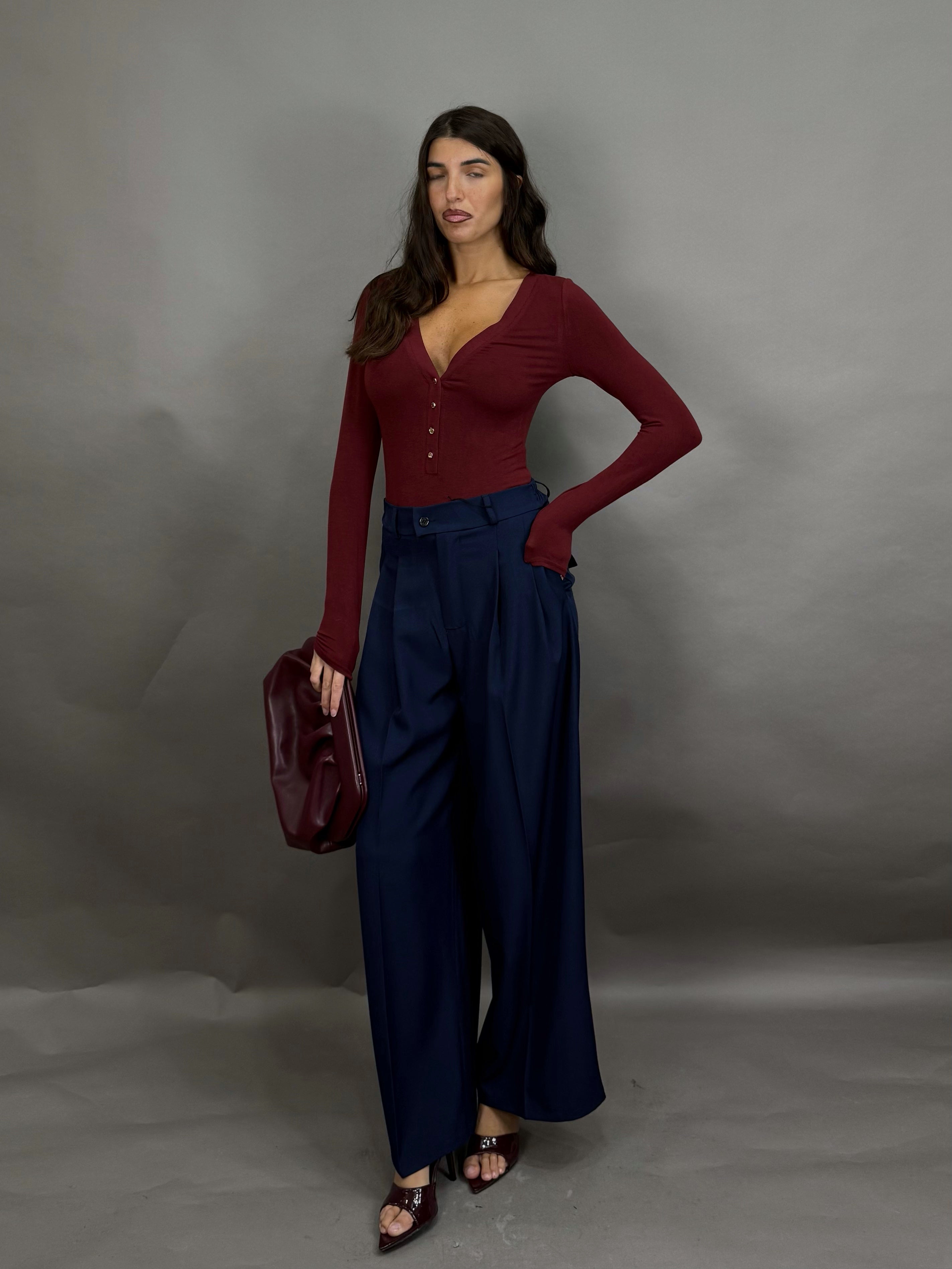 Body bottoncini bordeaux