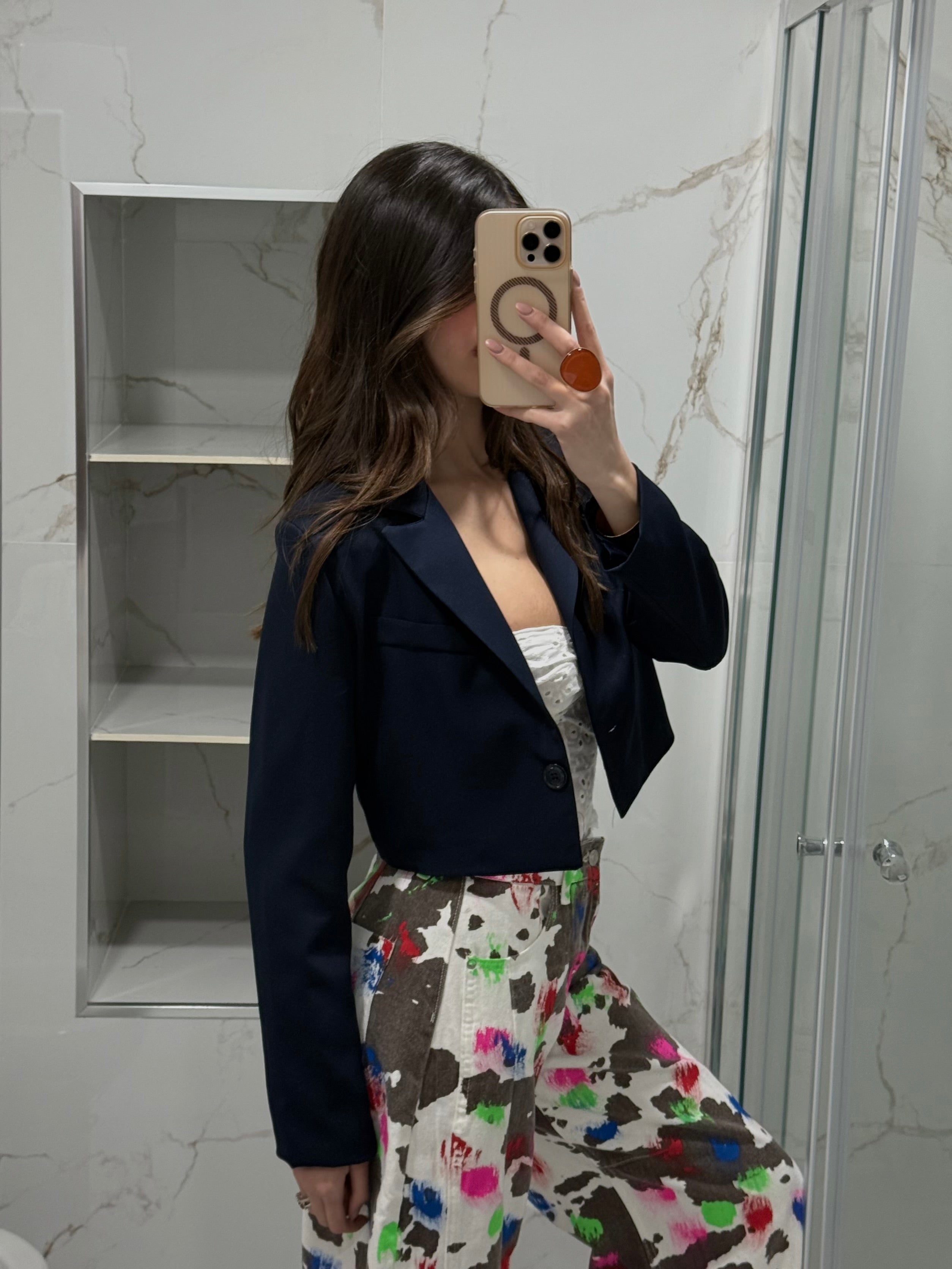 Blazer mini blu