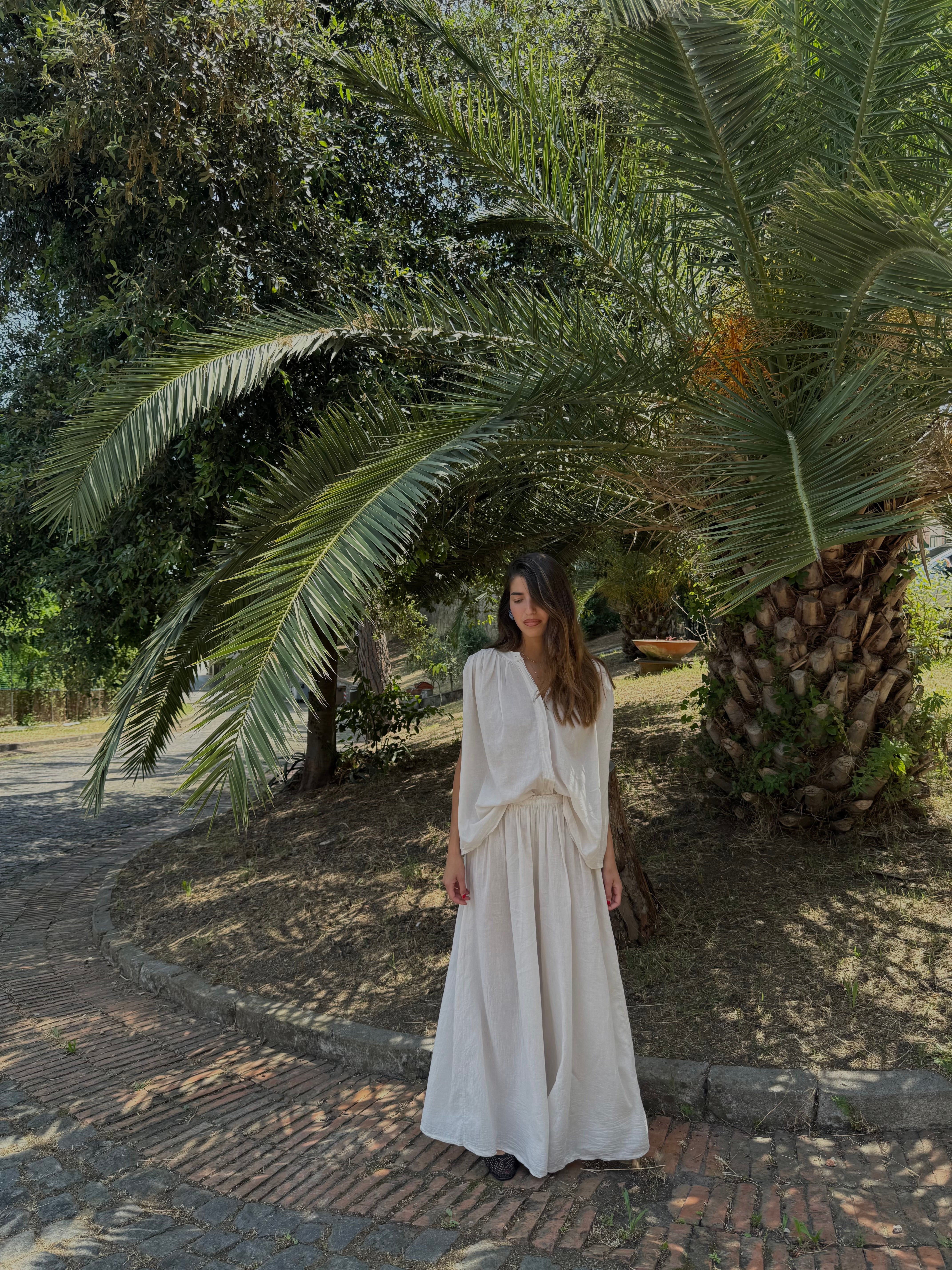 Pantalone cotone beige - LadyB Shop Online