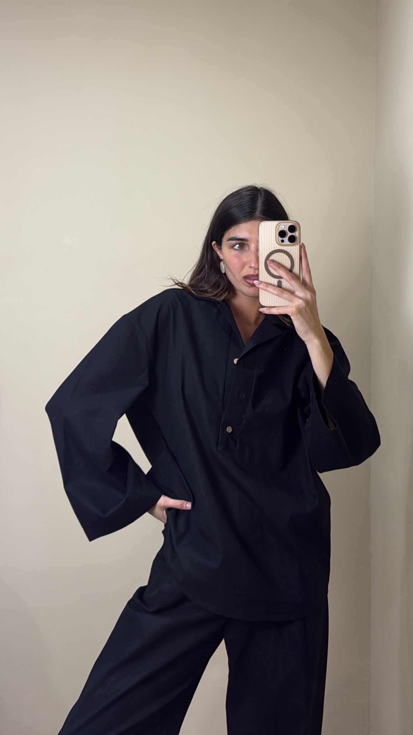 Camicia in Lino nera - LadyB Shop Online