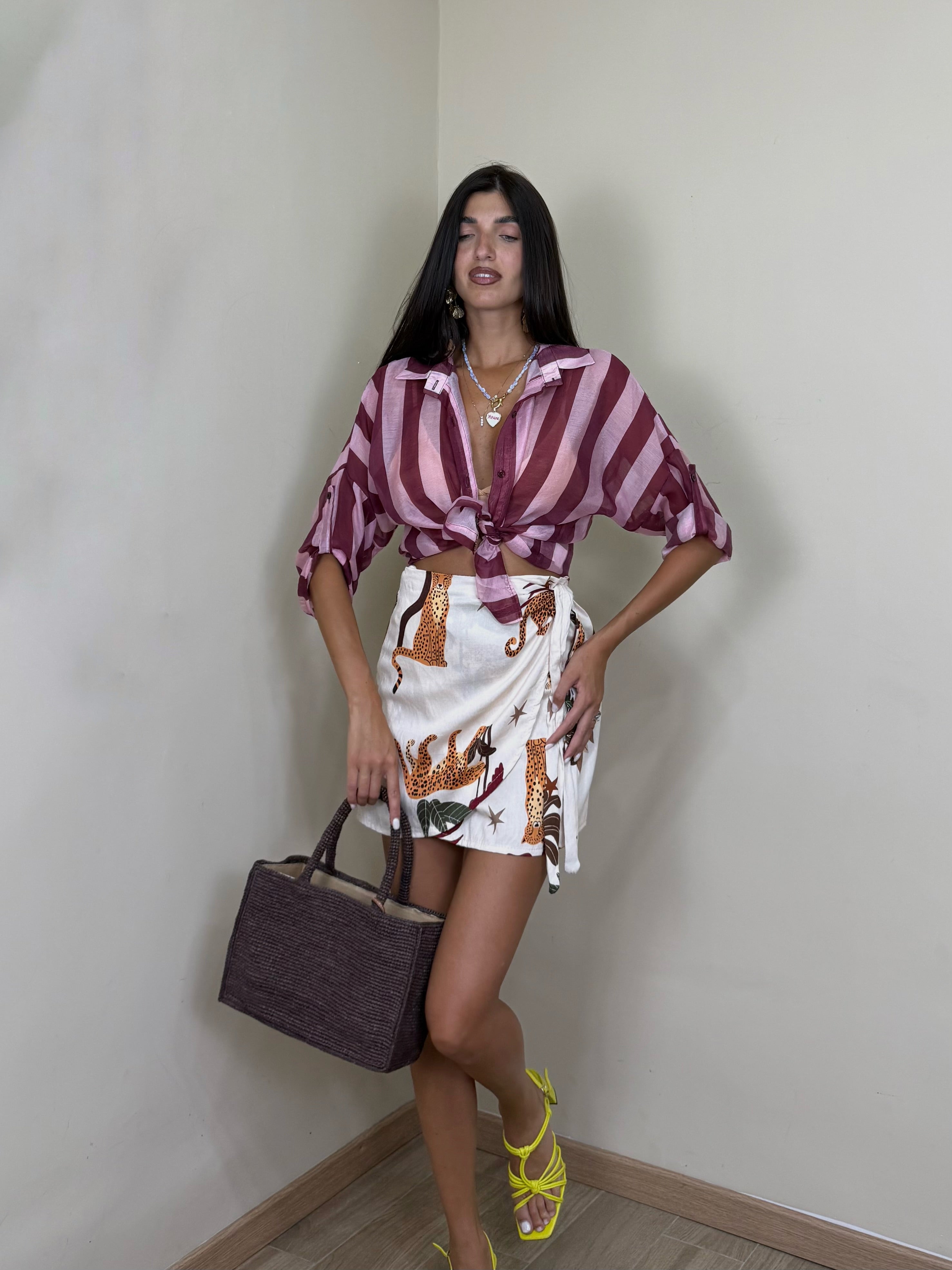 Camicia righe in organza