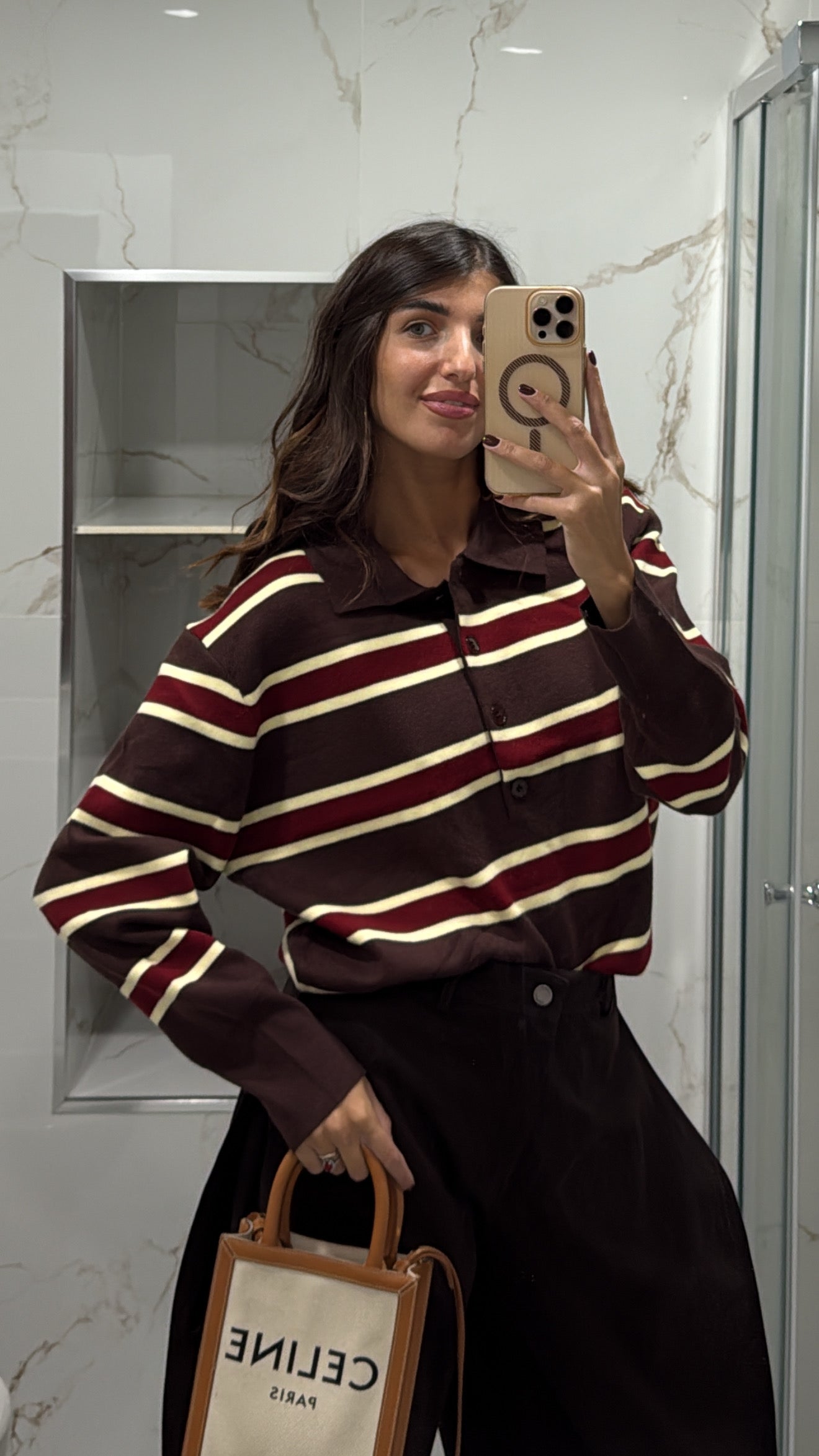 Polo college marrone