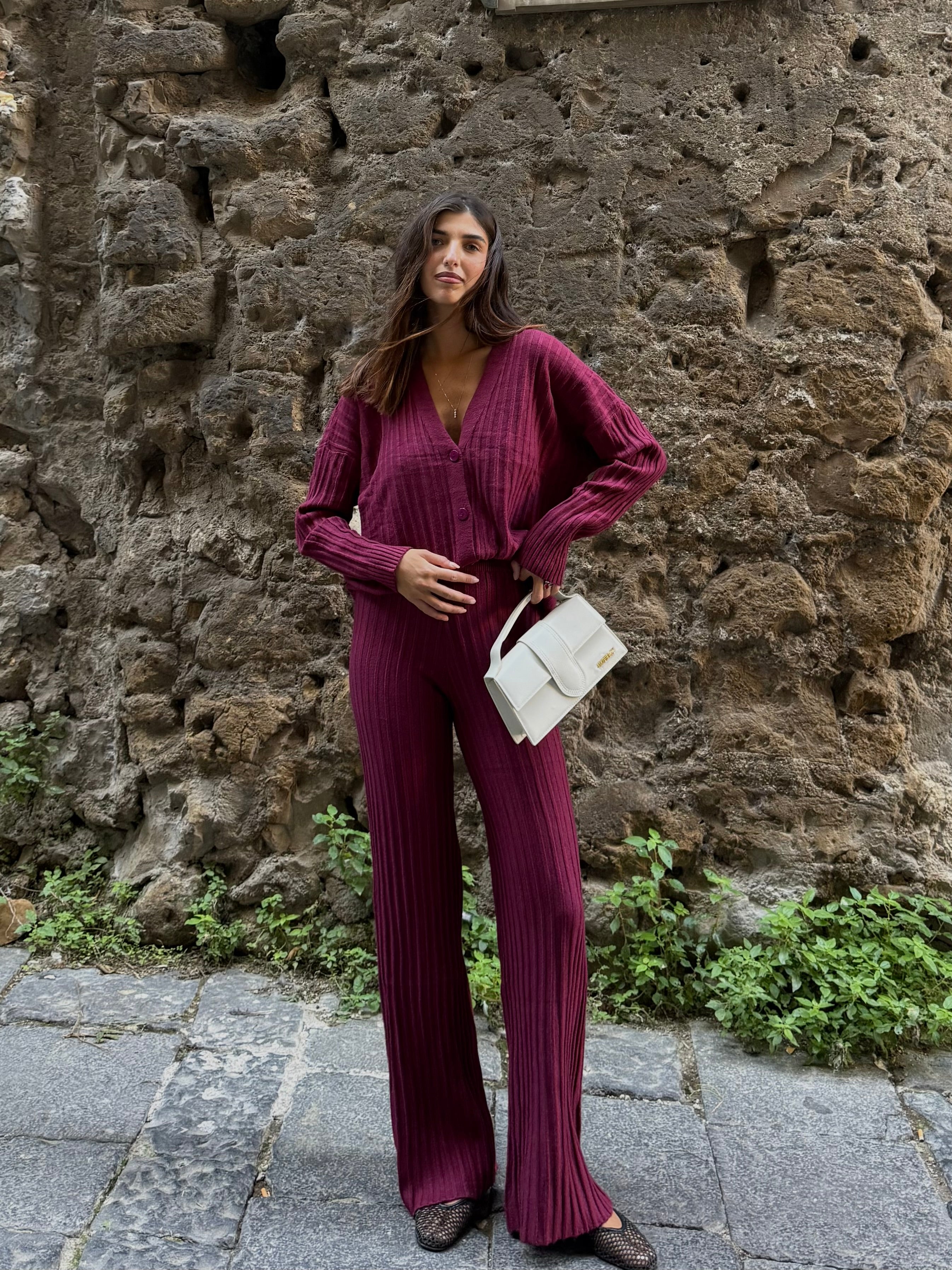 Coordinato comfy bordeaux