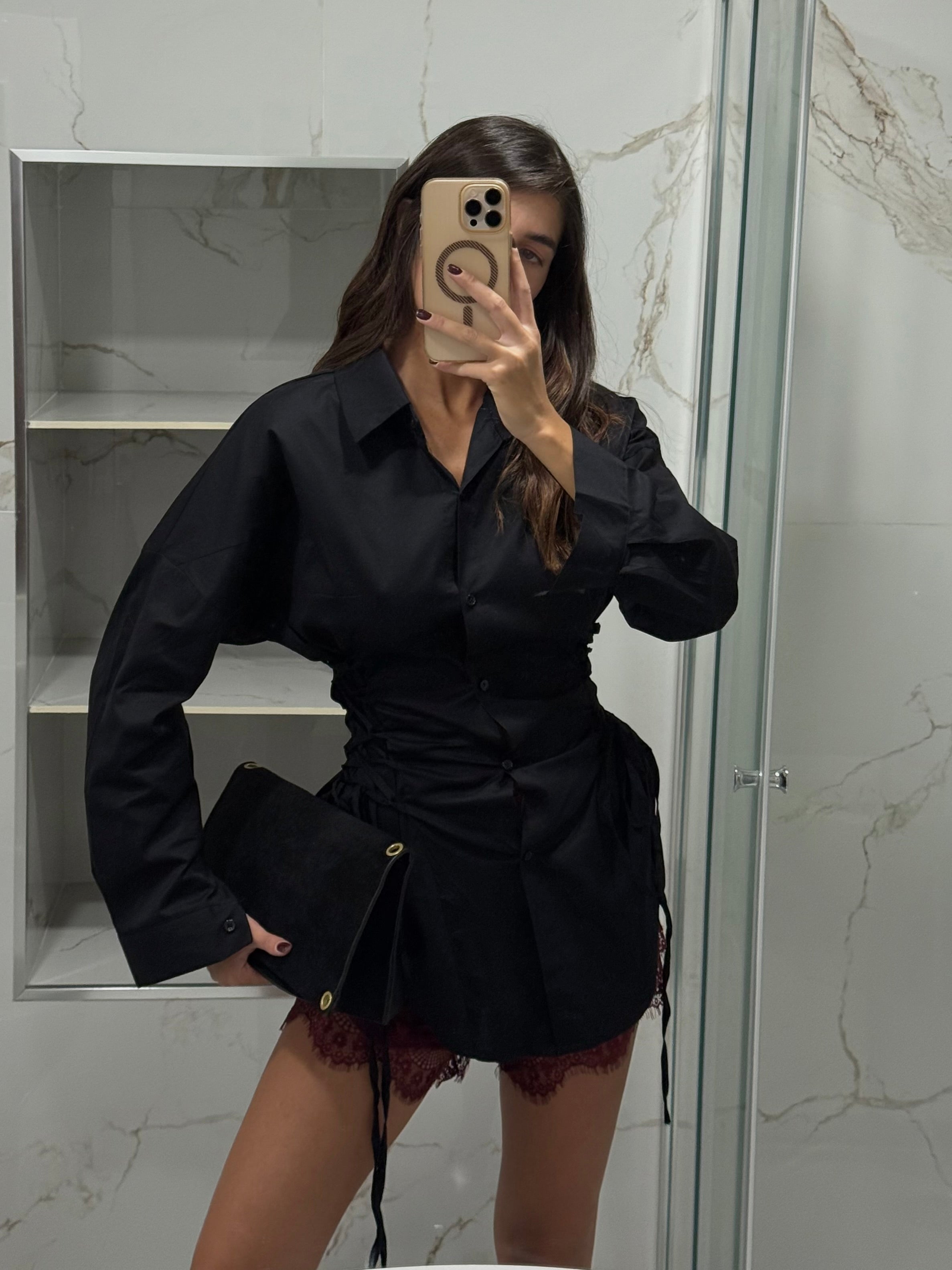 Camicia avvitata nera