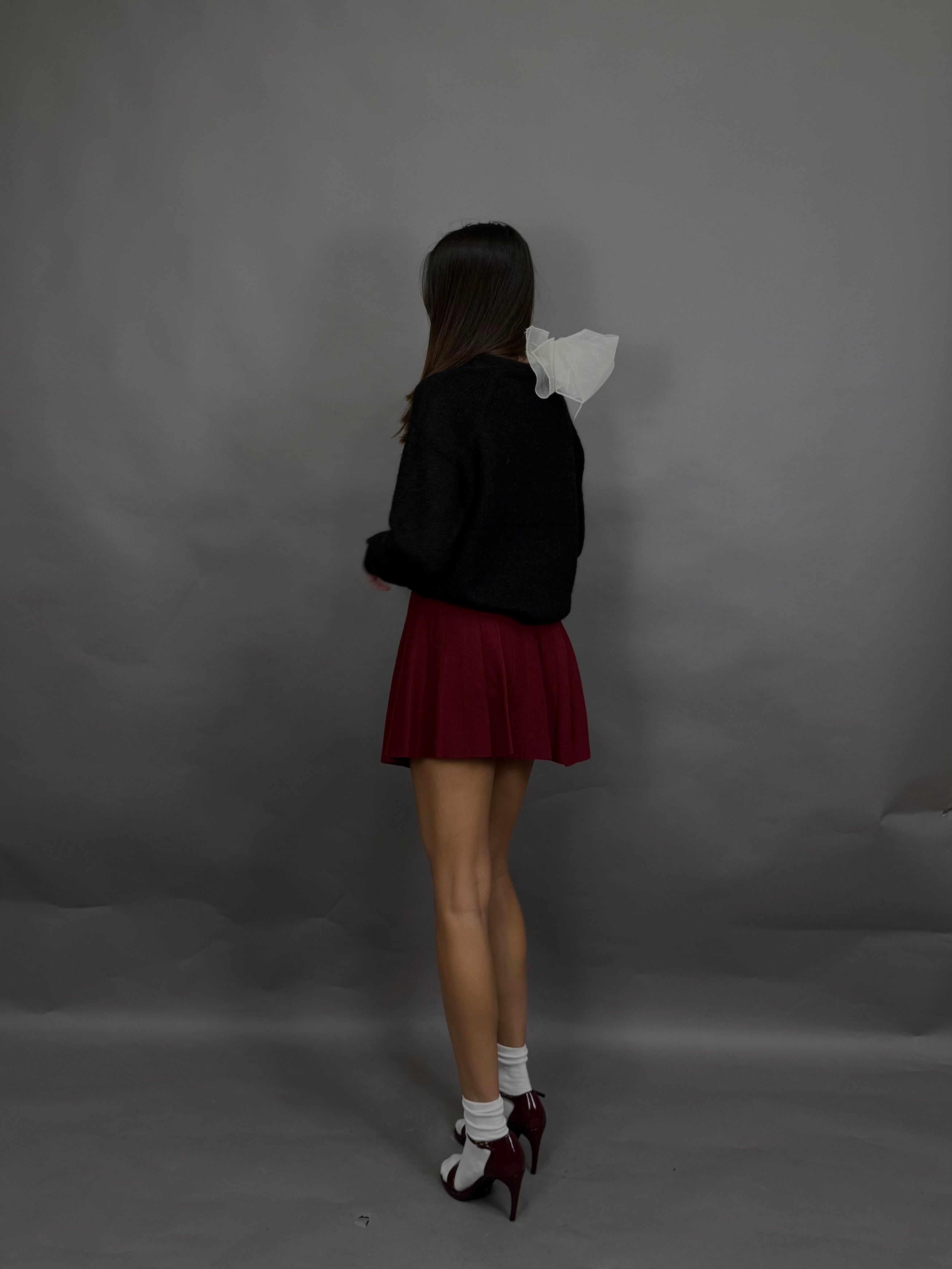 Mini gonna in lana rasata