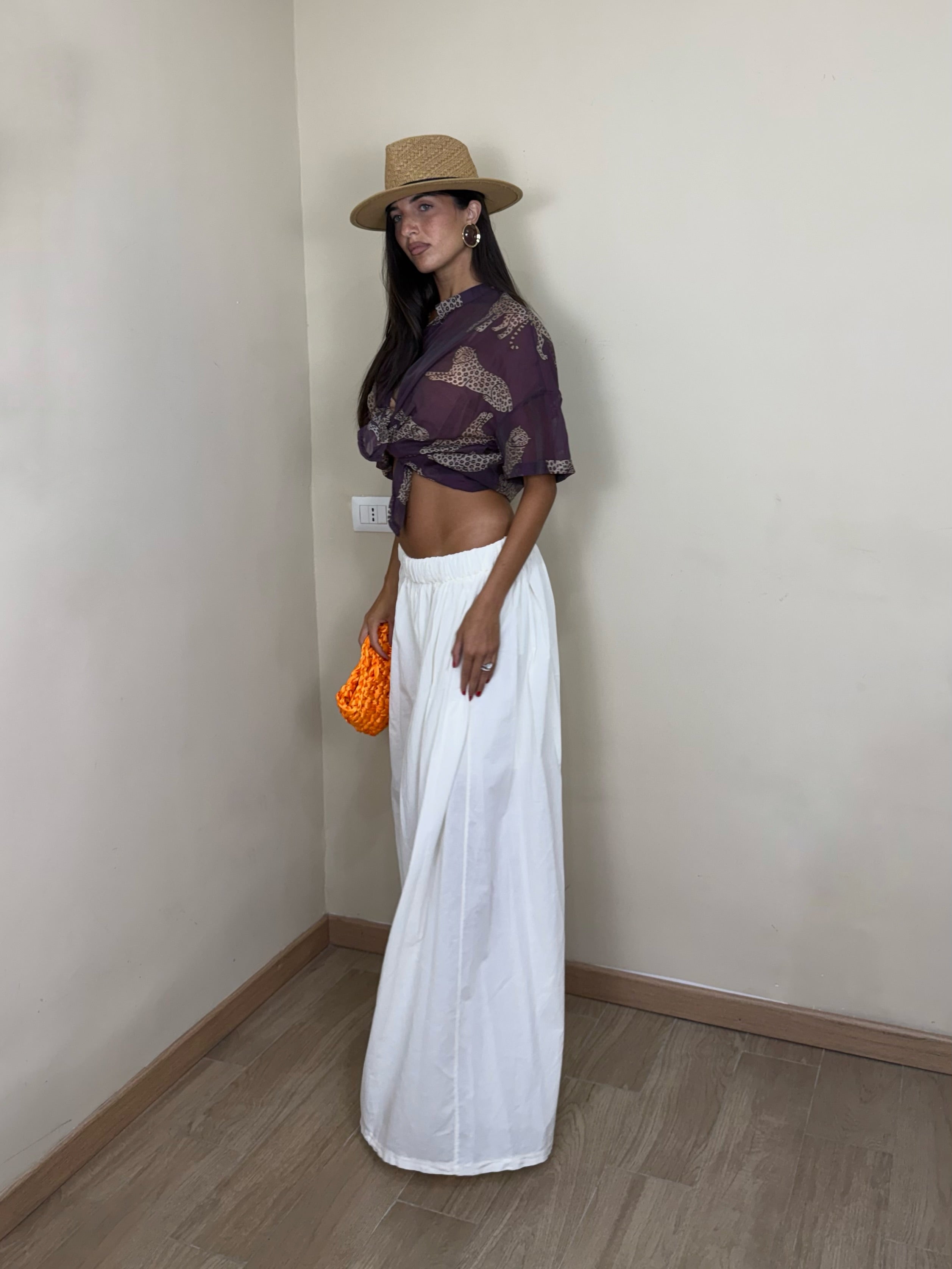 Pantalone cotone bianco