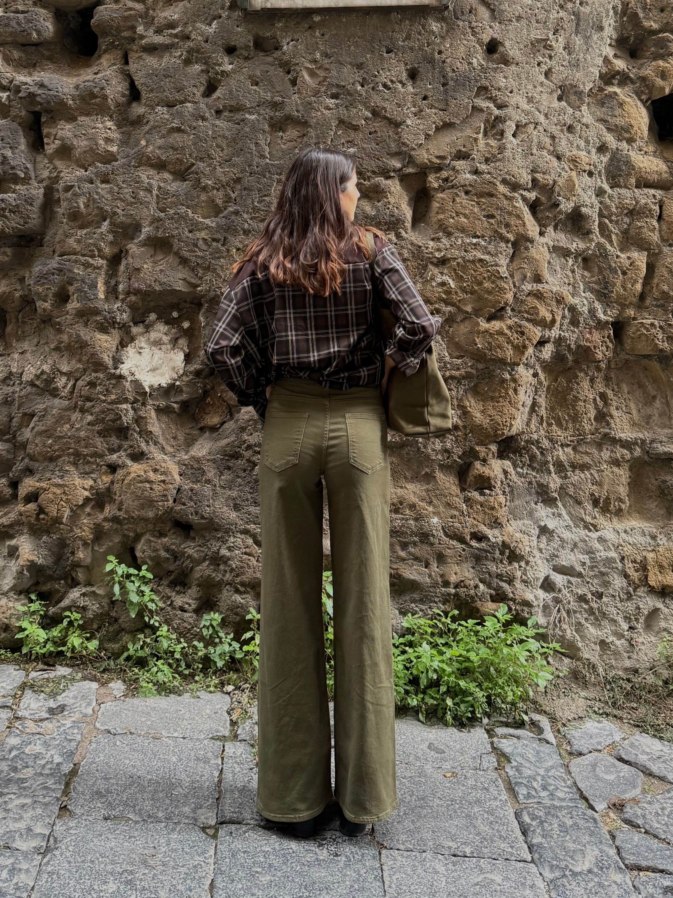 Jeans wide lag verde