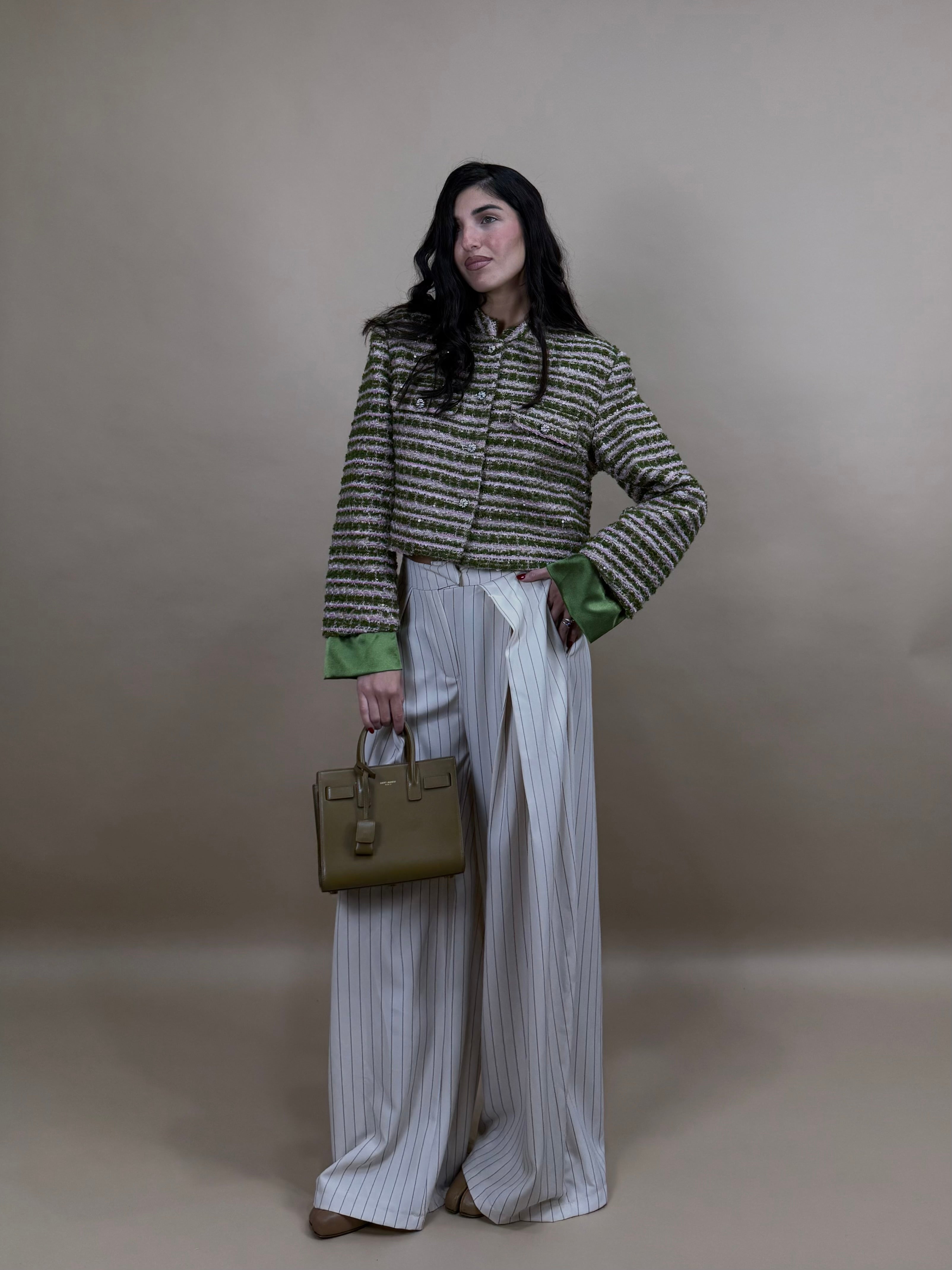 Blazer tweed lumina verde