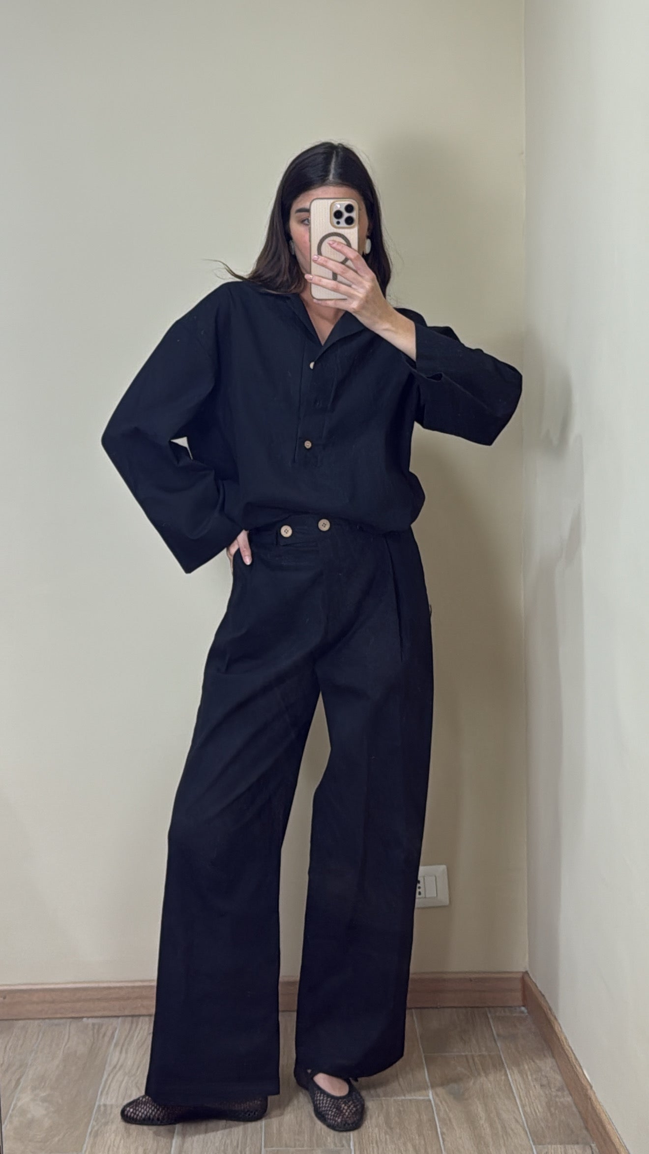 Pantalone in lino nero - LadyB Shop Online