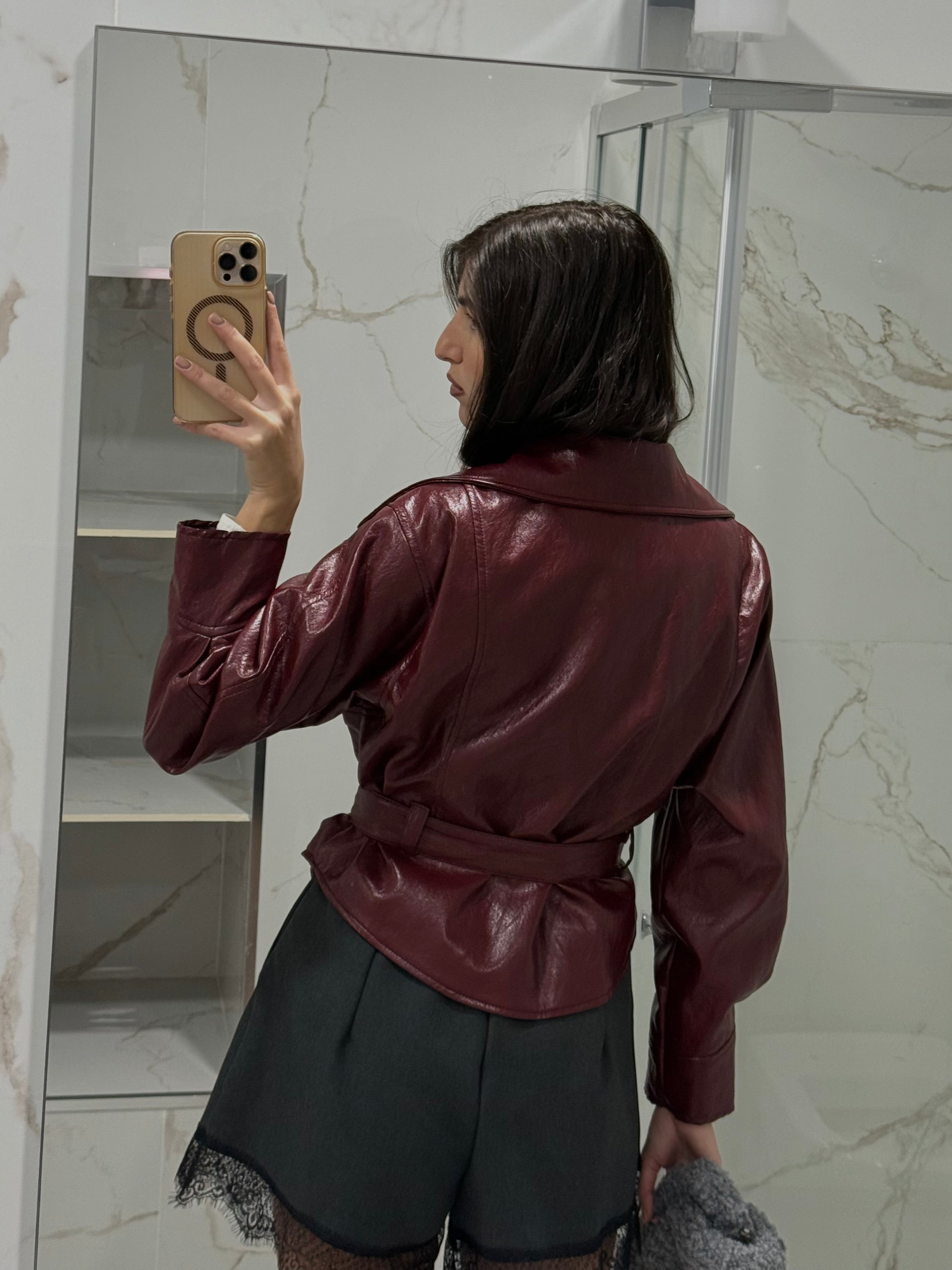 Giacca in pelle by just bordeaux