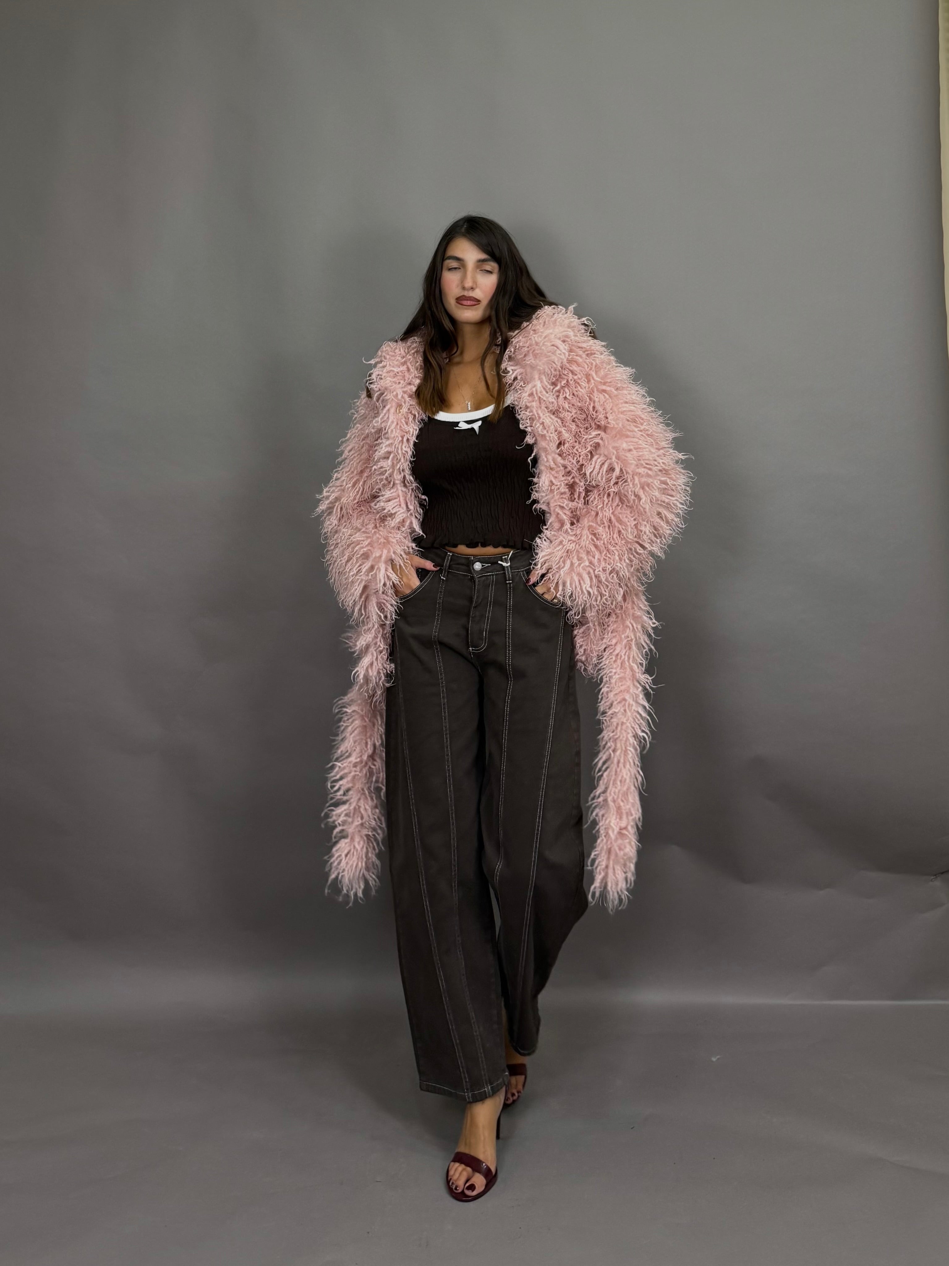 Jeans ballon marrone