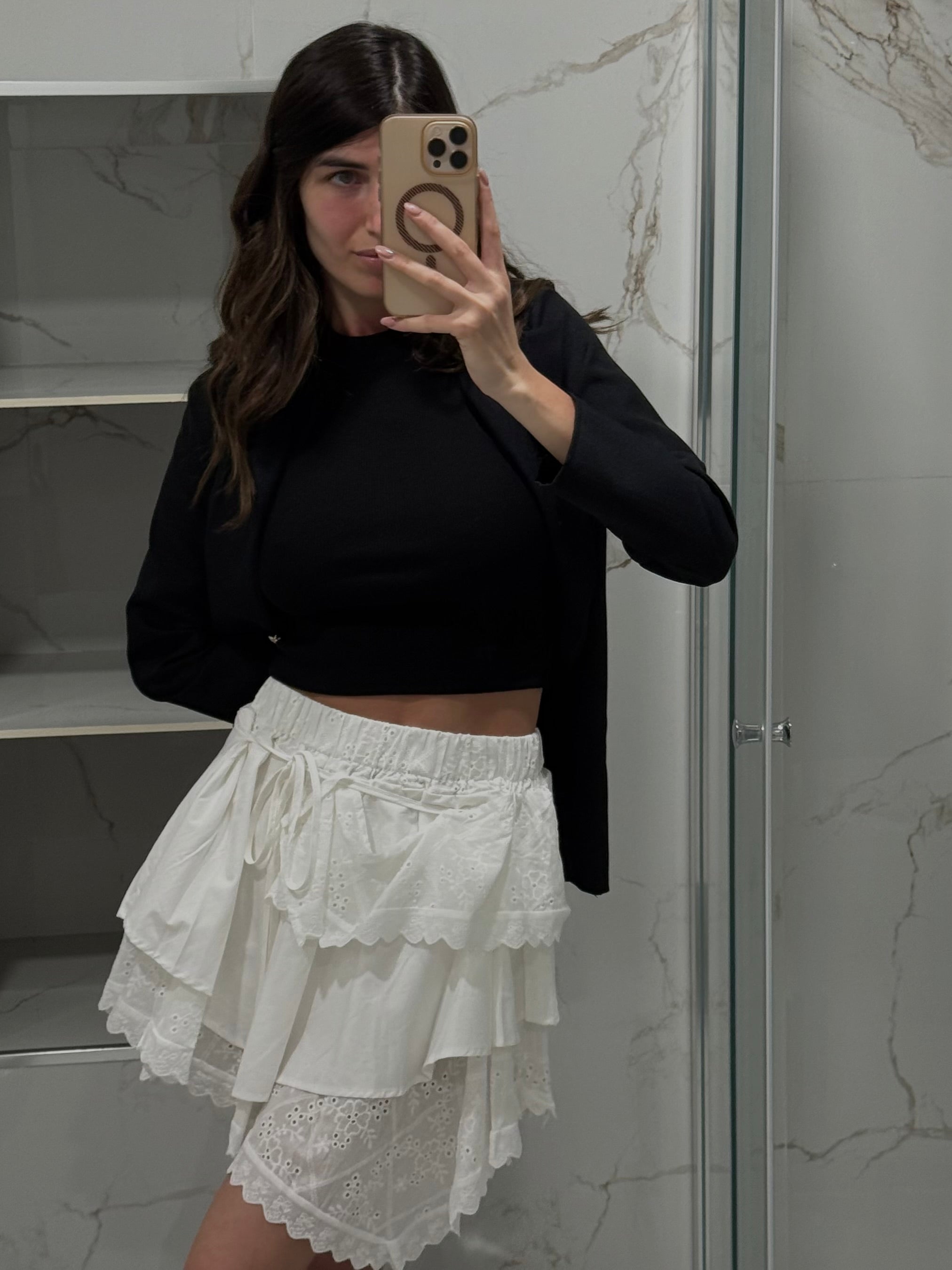 Gonna cotone e pizzo
