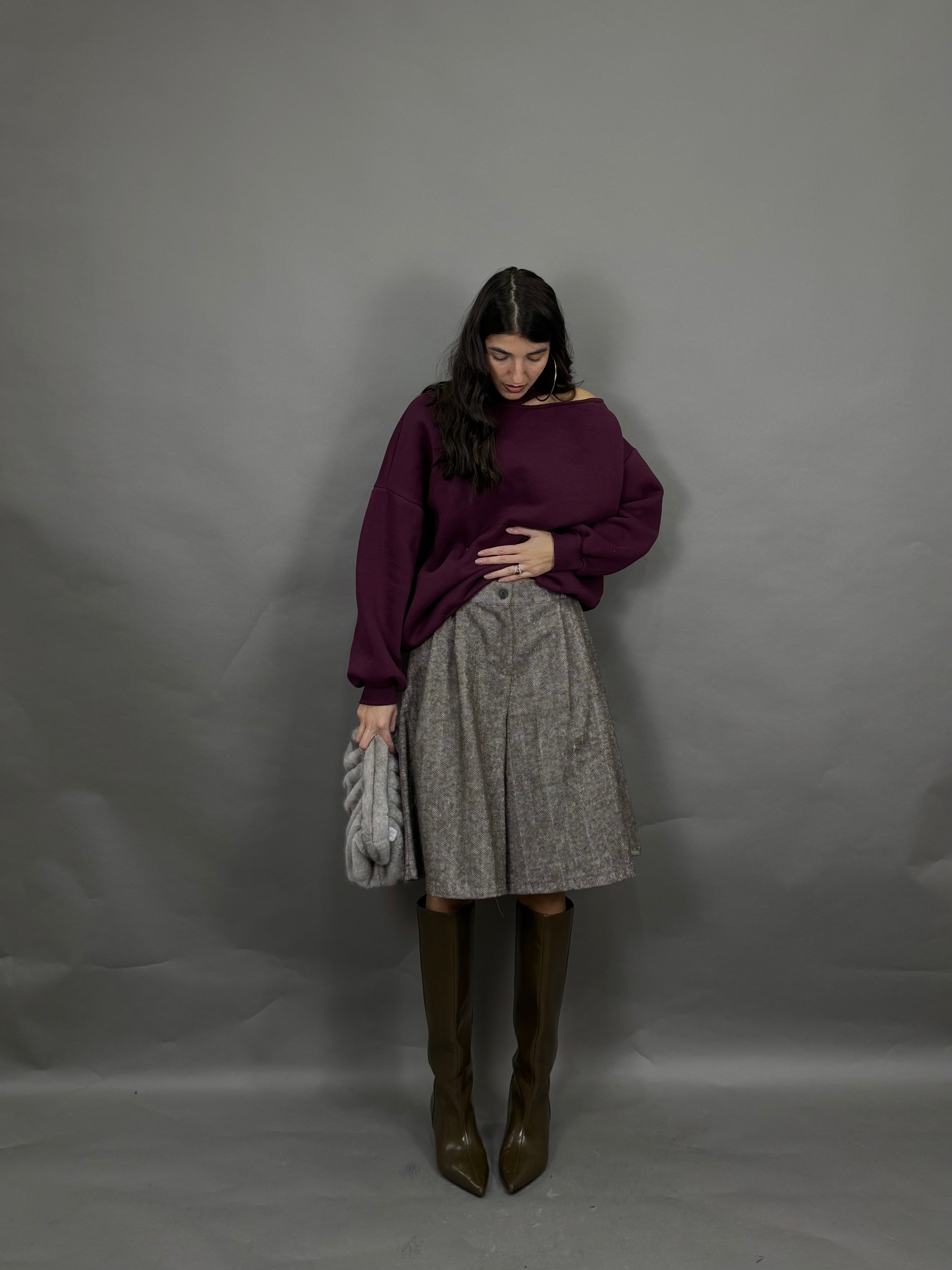 Bermuda spigato marrone