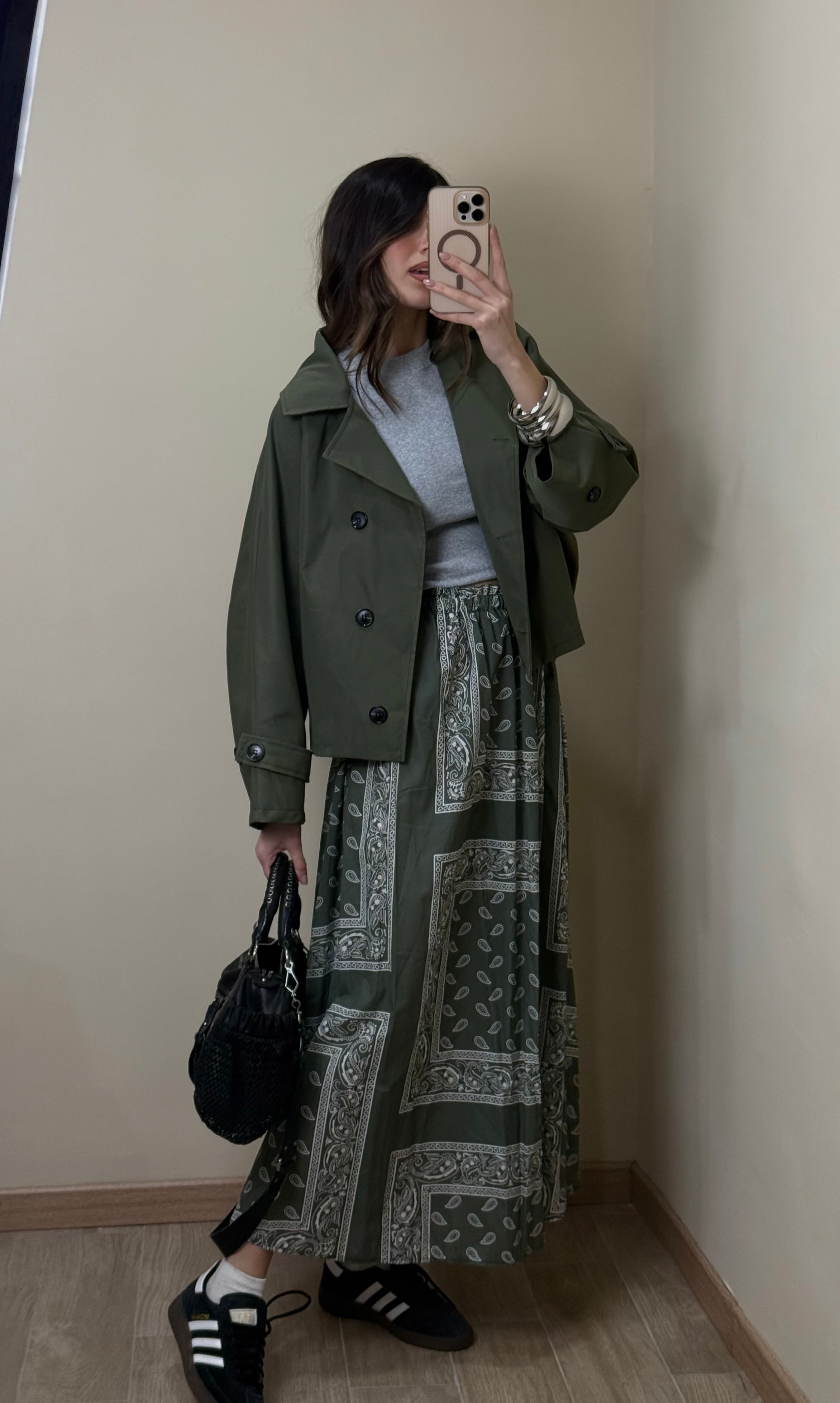 Trench Barbara verde - LadyB Shop Online