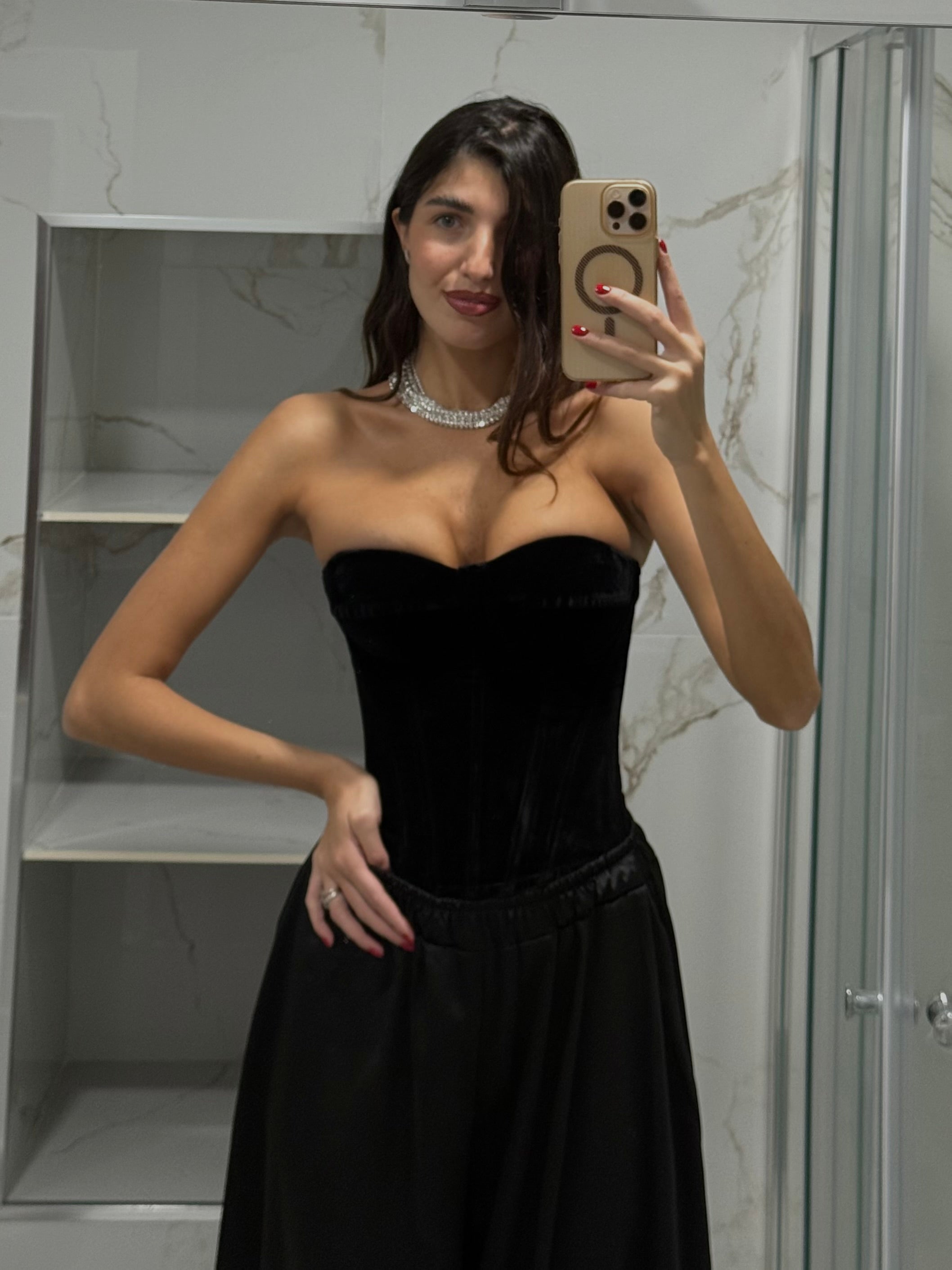 Corpetto velluto nero