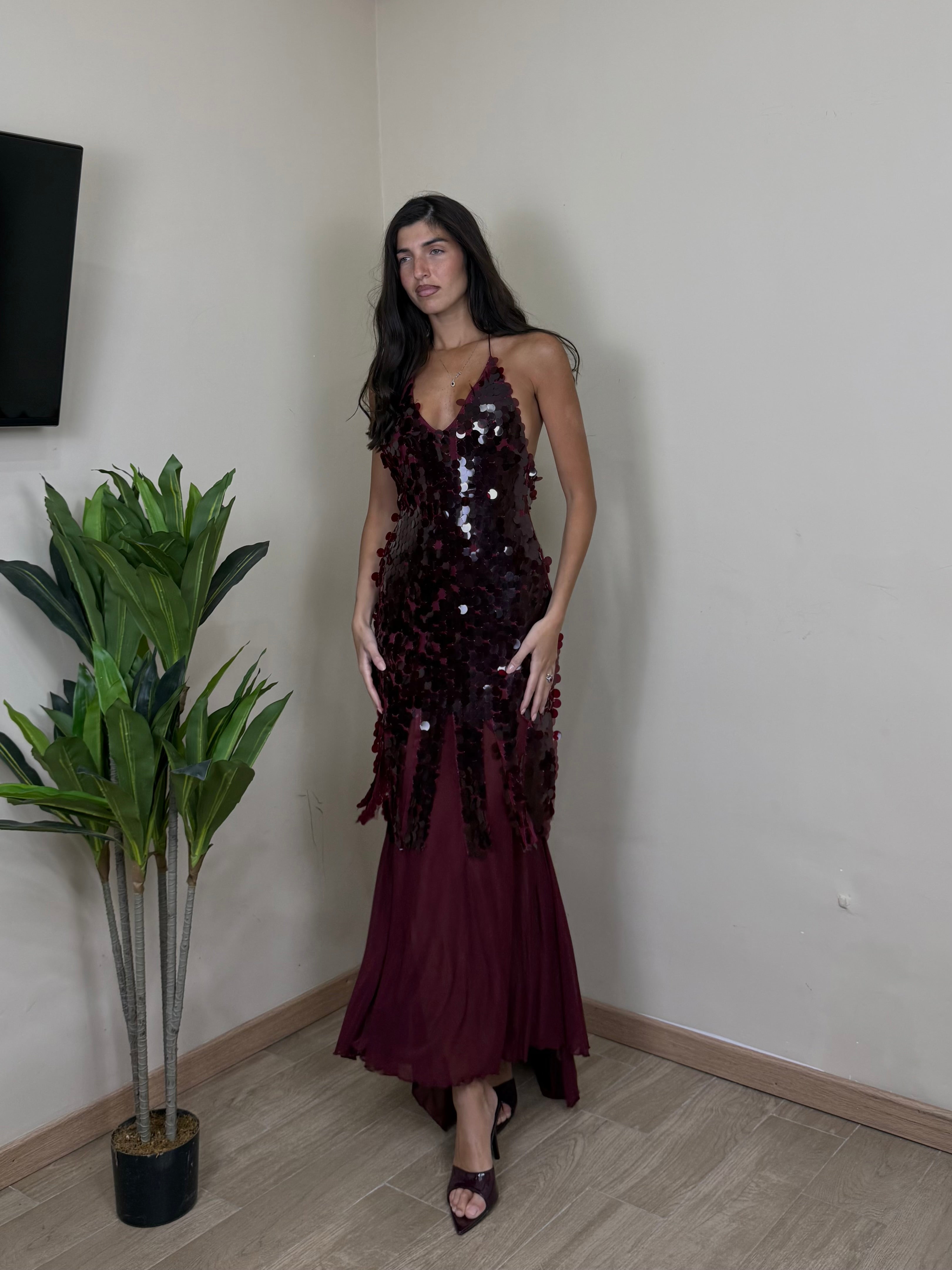 Dress bambola bordeaux