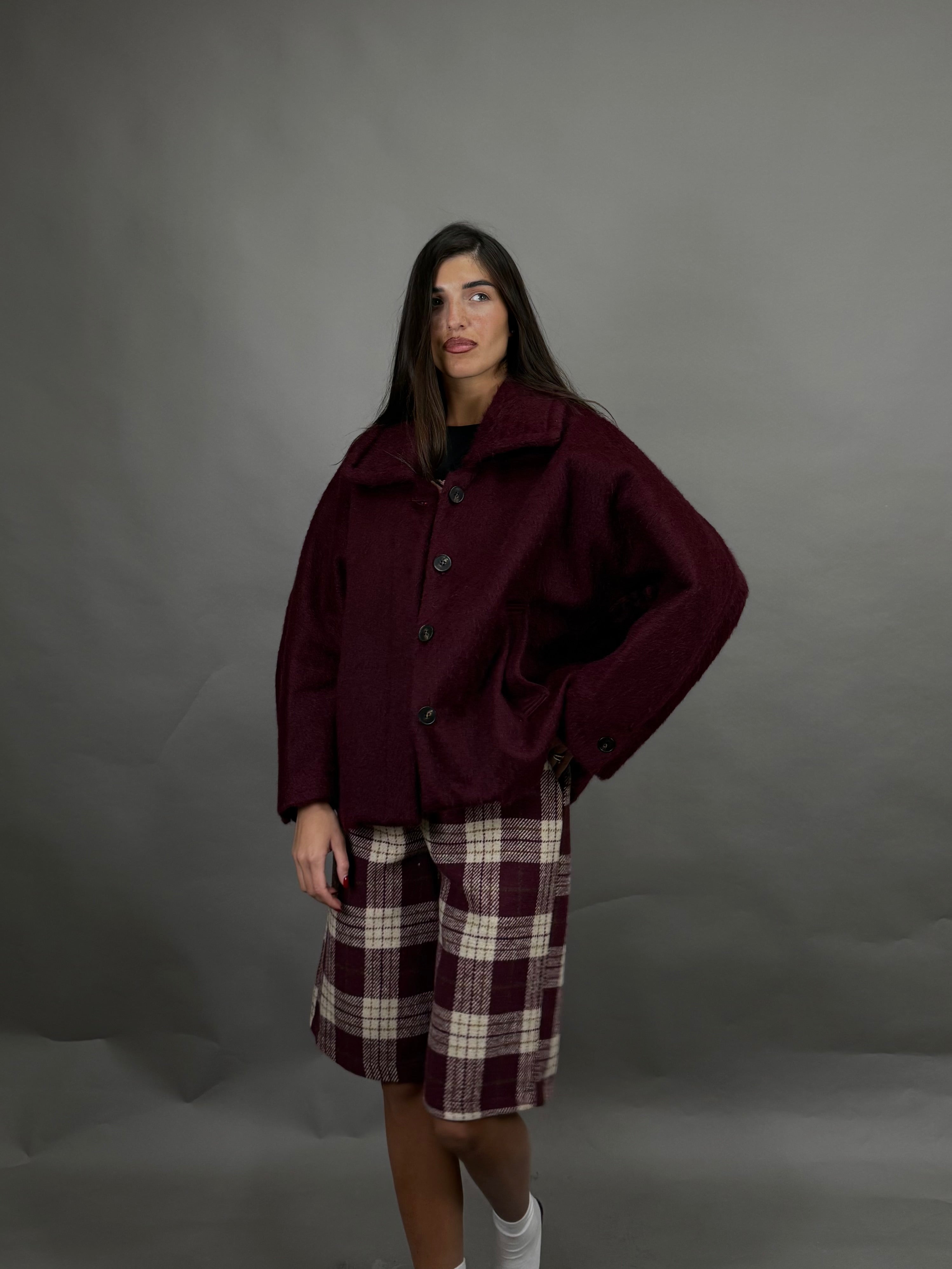 Cappotto pelo lumina bordeaux