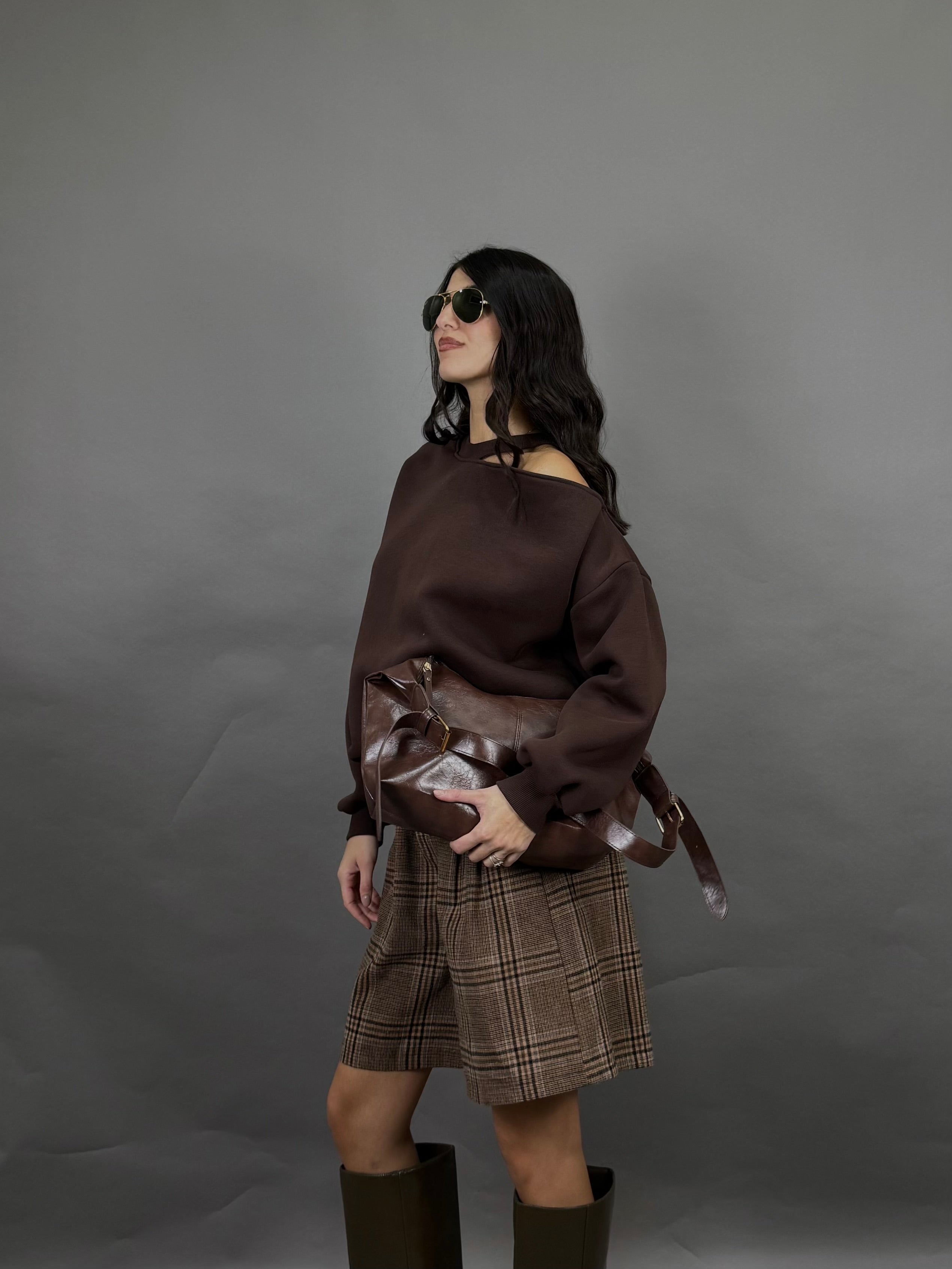 Felpa cut cut marrone