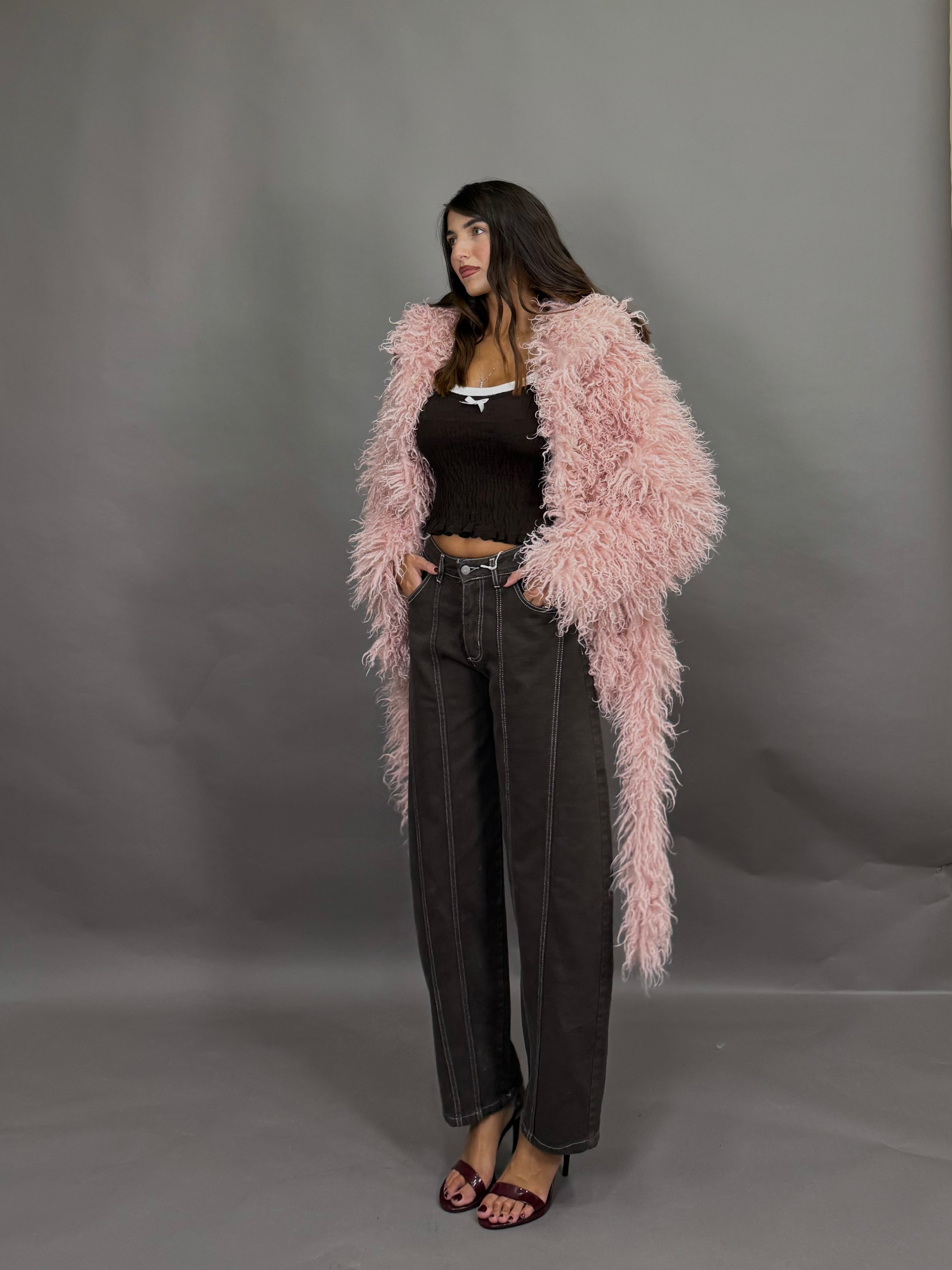 Jeans ballon marrone