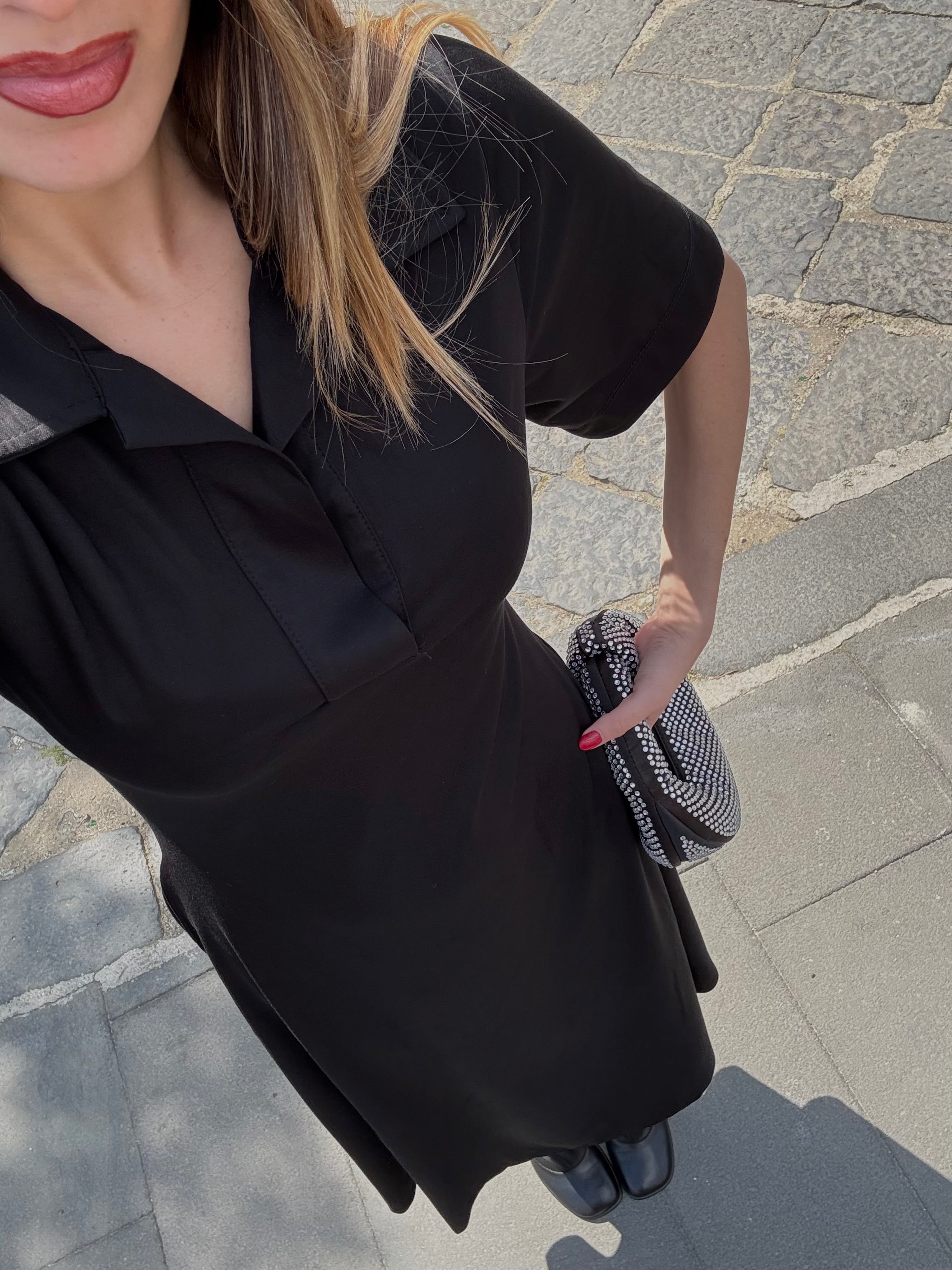 Dress maxi polo nero - LadyB Shop Online