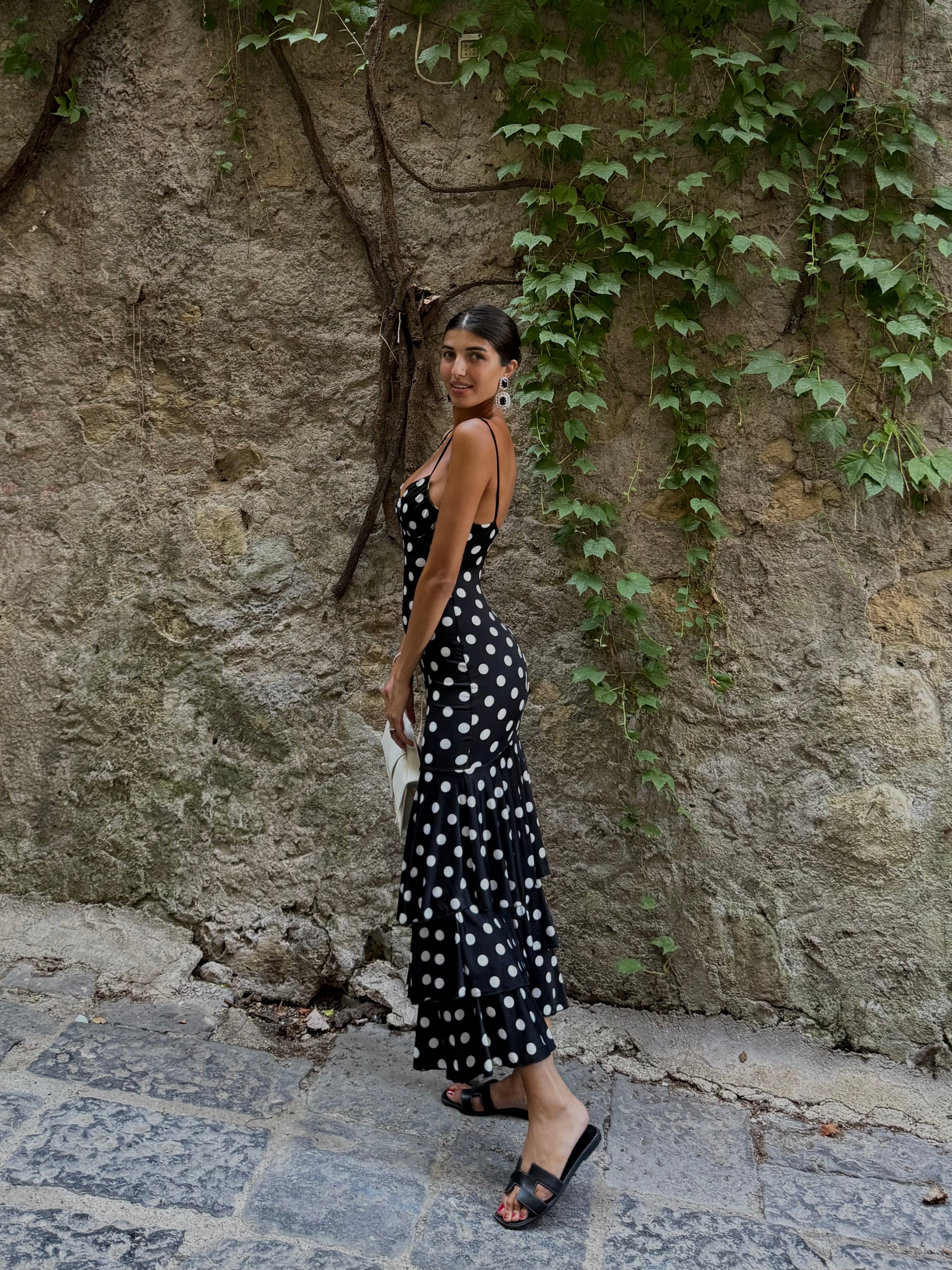 Dress Esotic pois nero - LadyB Shop Online