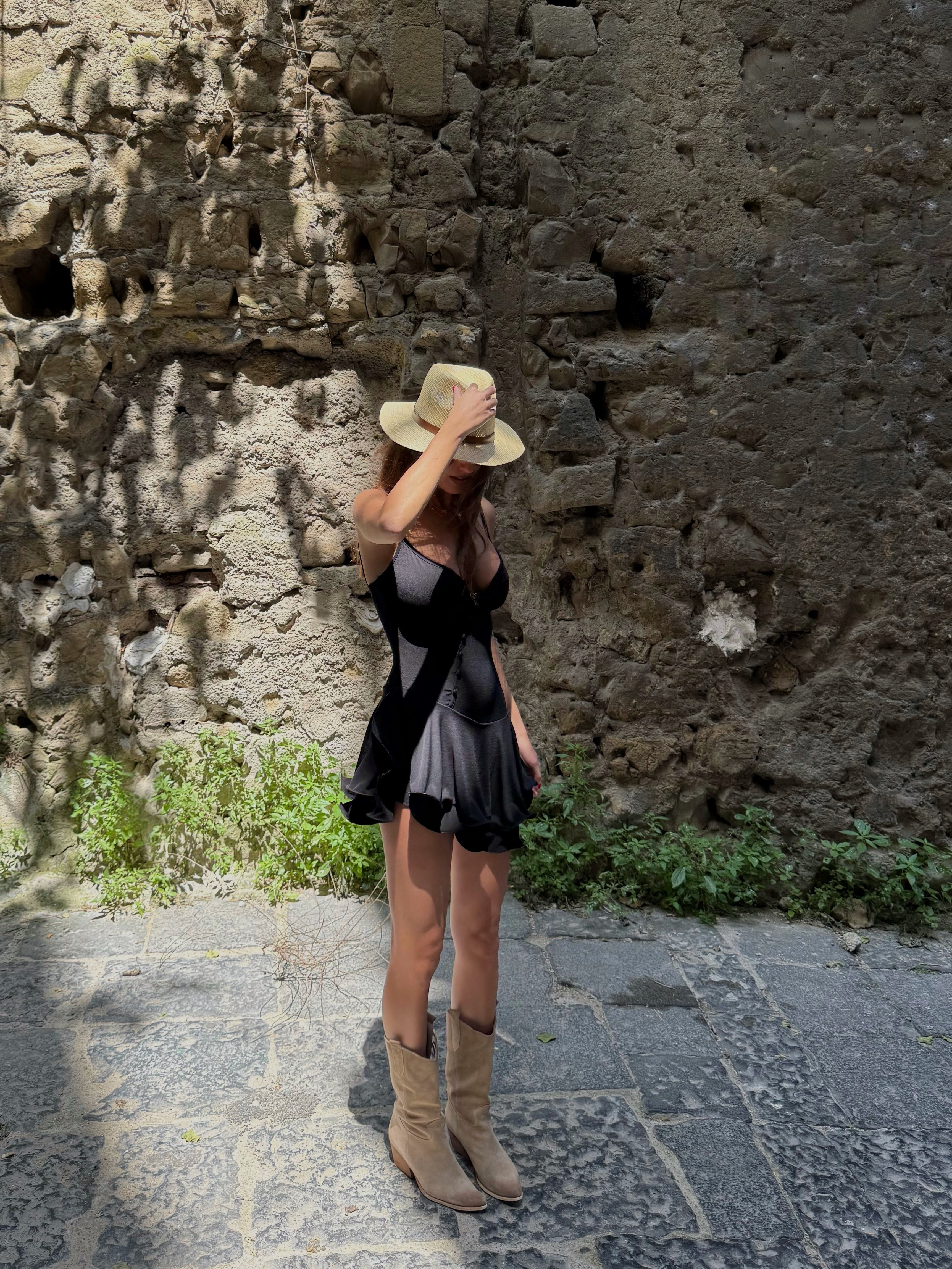 Dress Margot bretelle nero - LadyB Shop Online