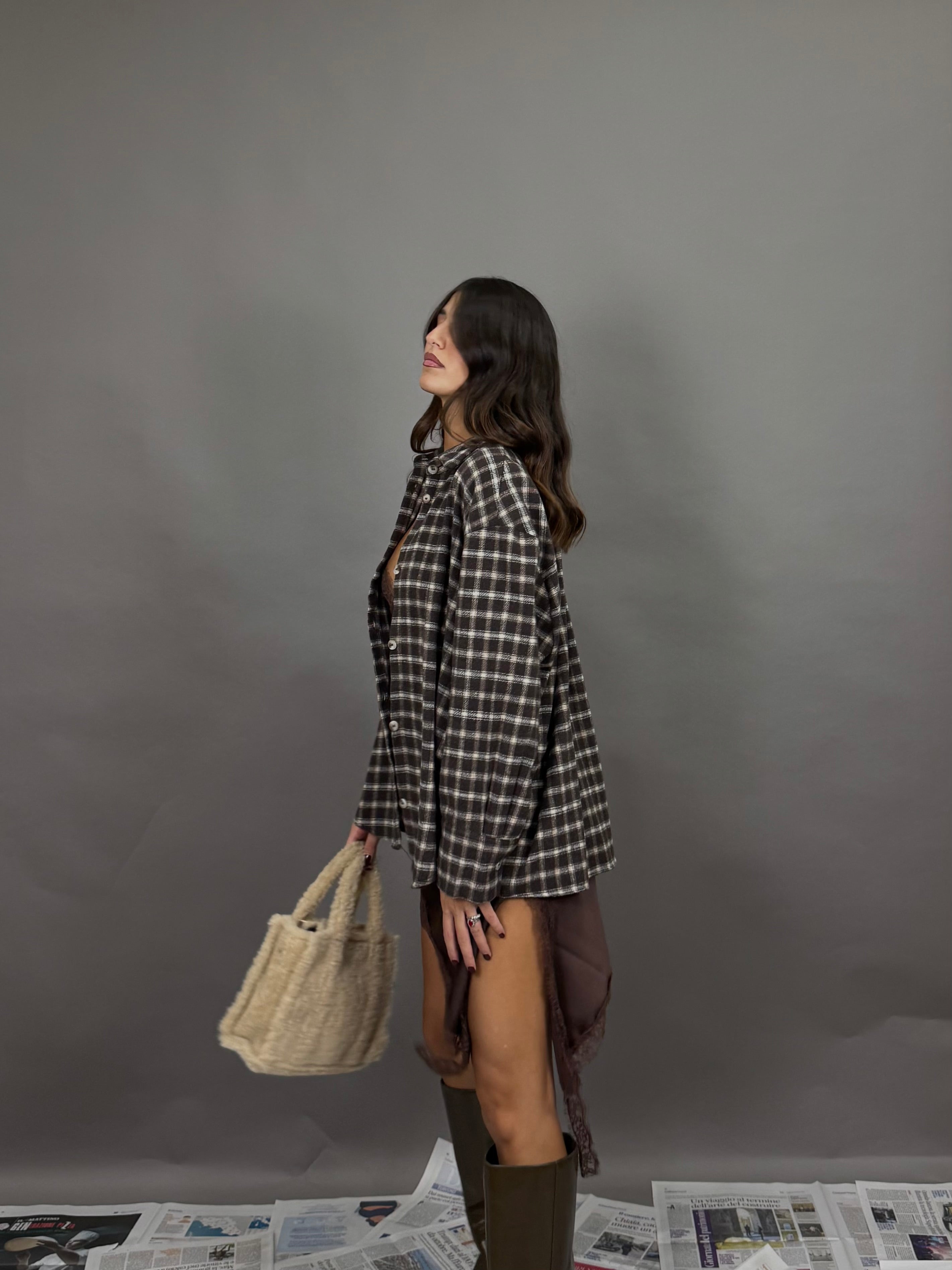 Camicia flanella marrone