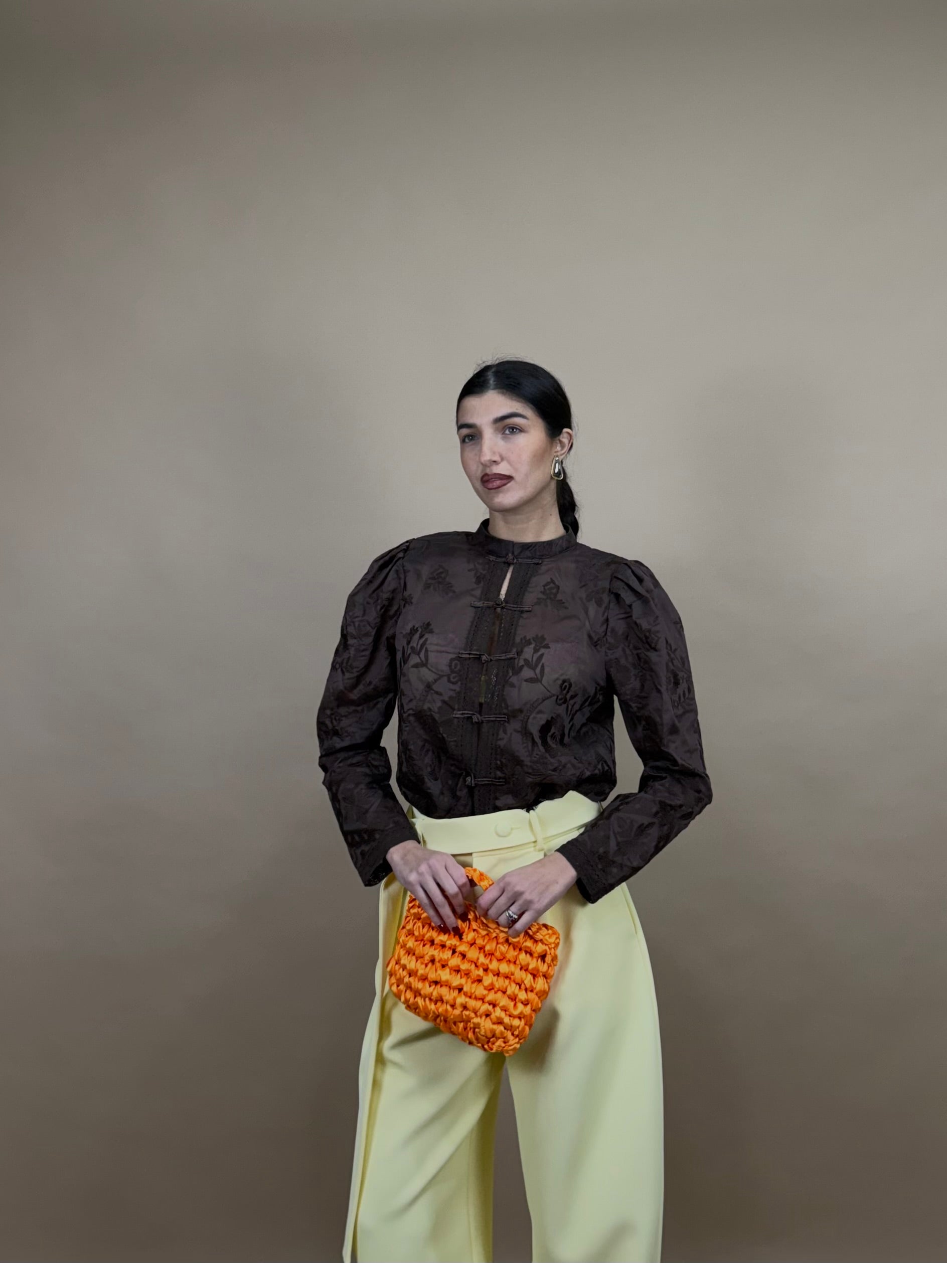 Camicia Coreana marrone