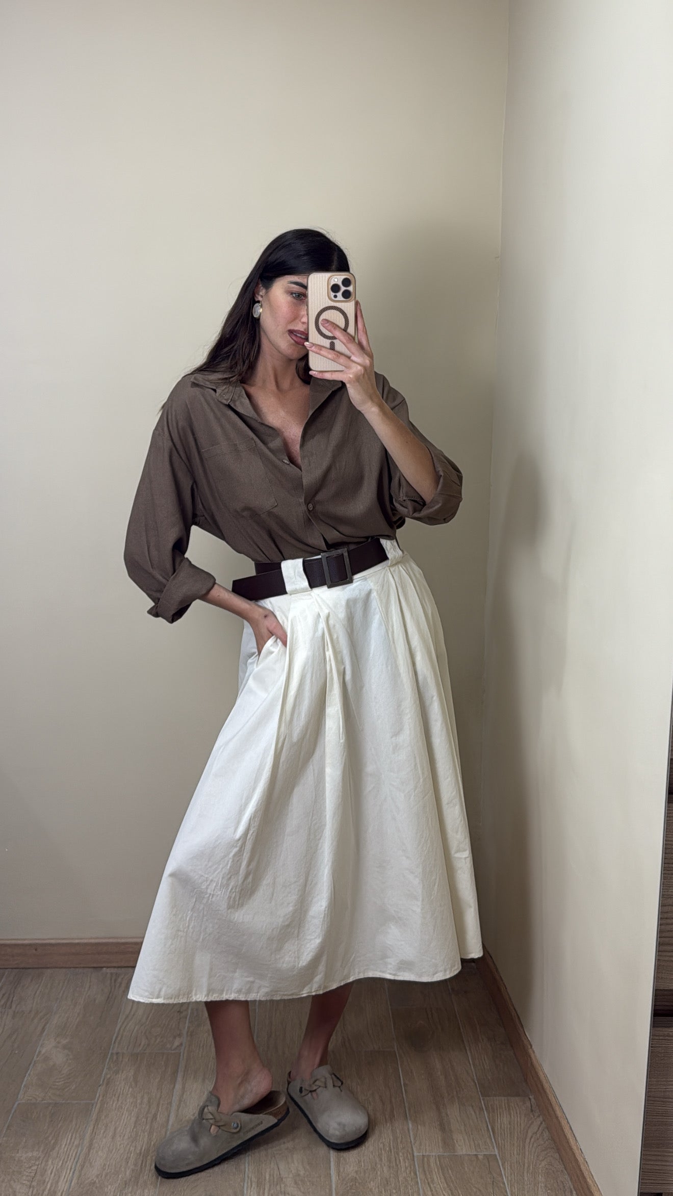 Gonna in cotone panna - LadyB Shop Online