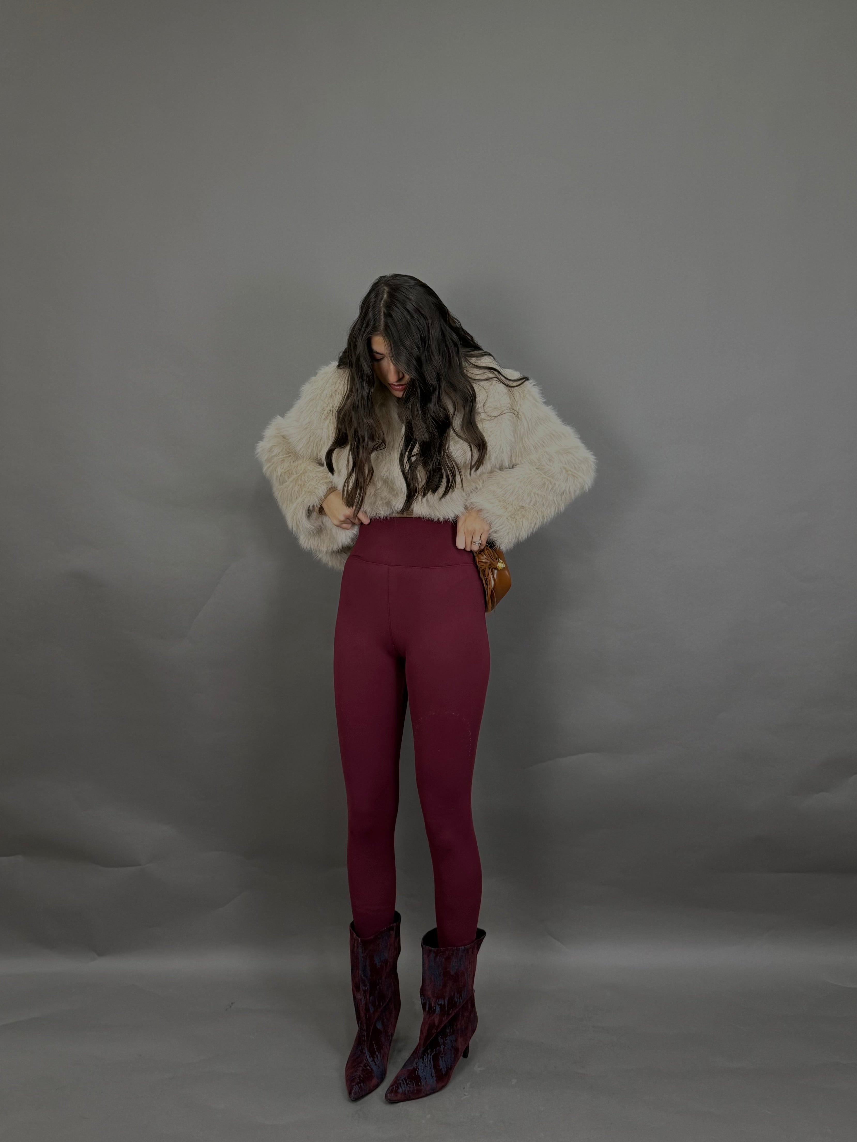Leggins termico bordeaux