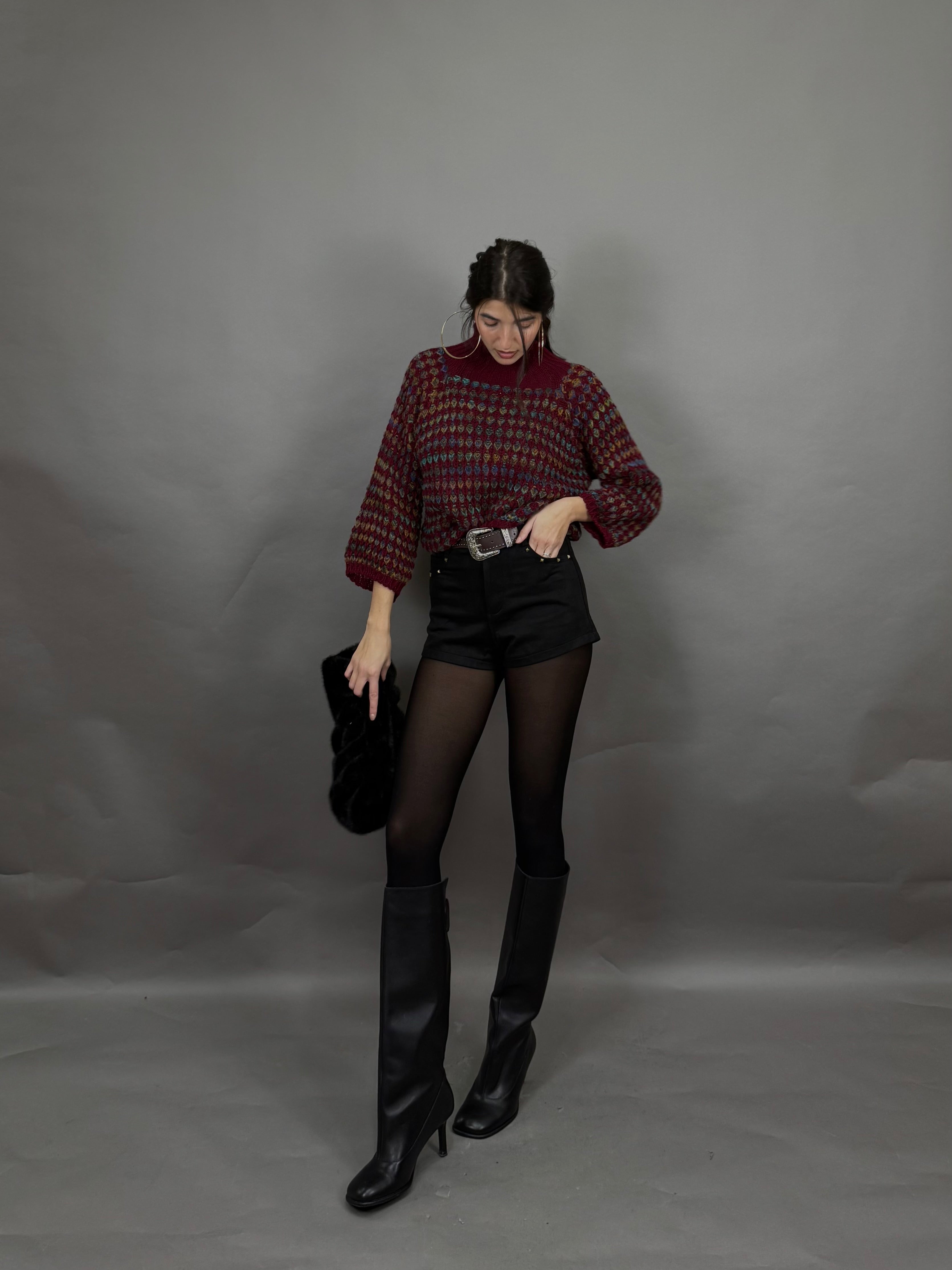 Pantaloncino con cintura nero