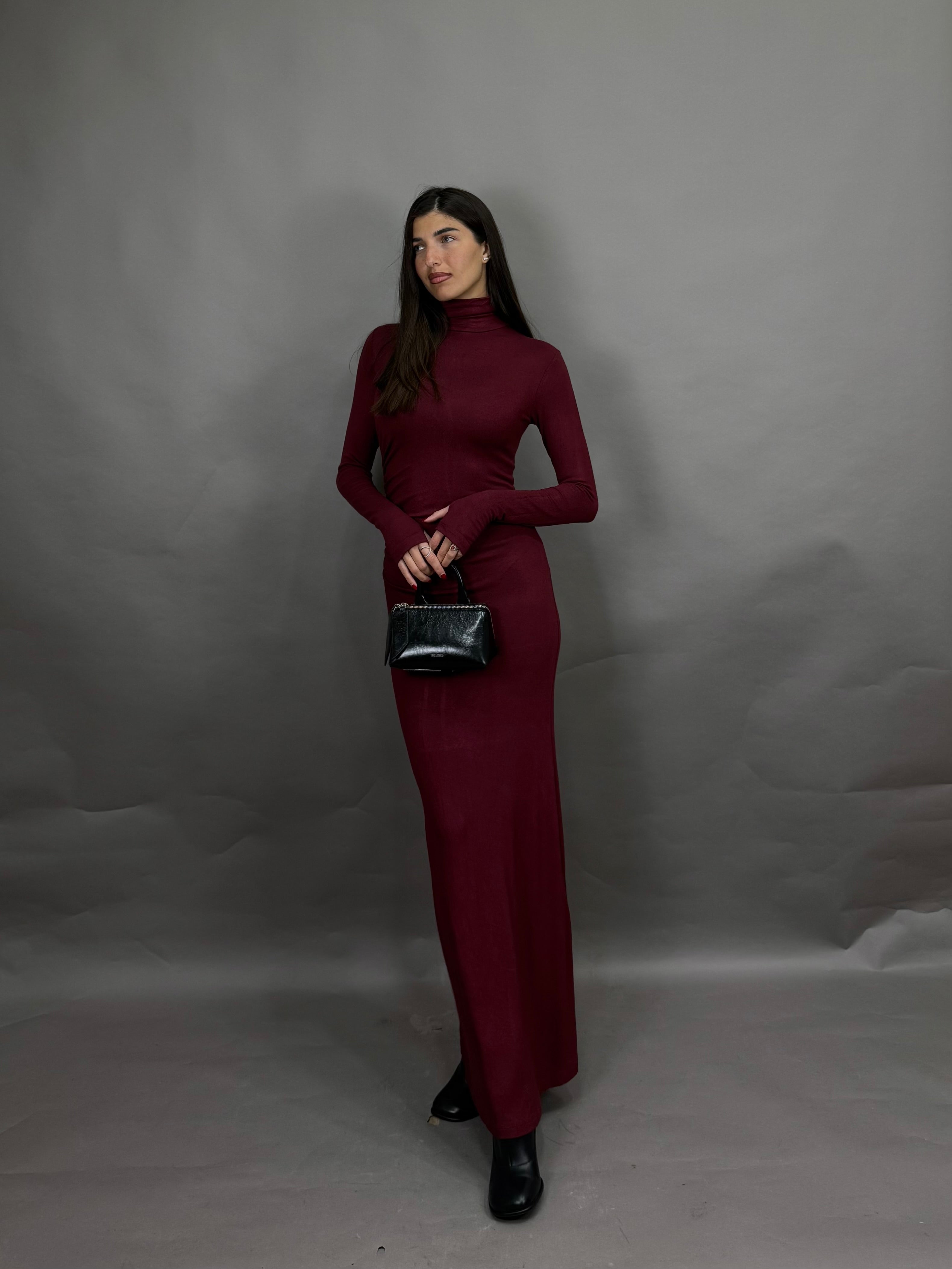 Dress drappeggio bordeaux
