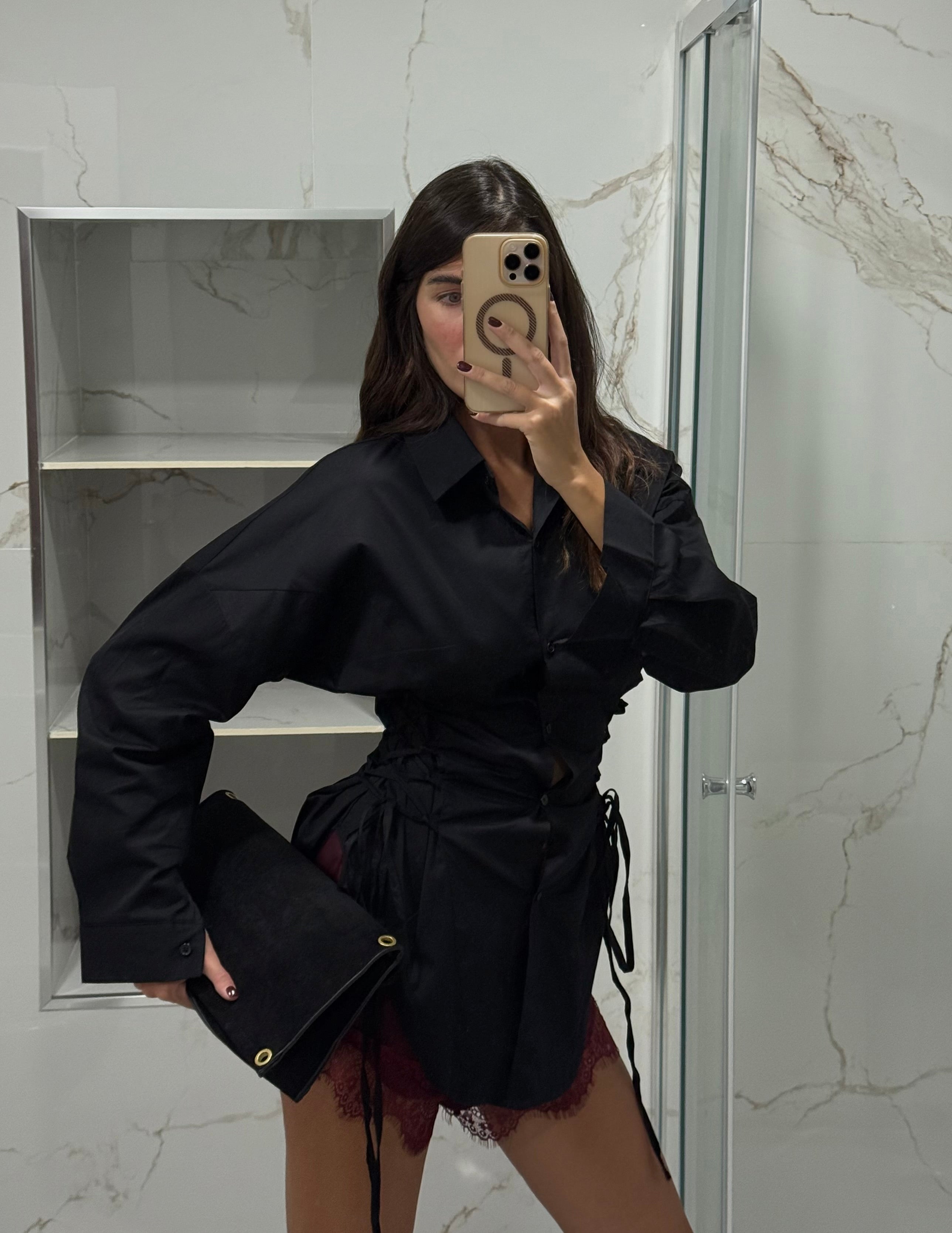 Camicia avvitata nera