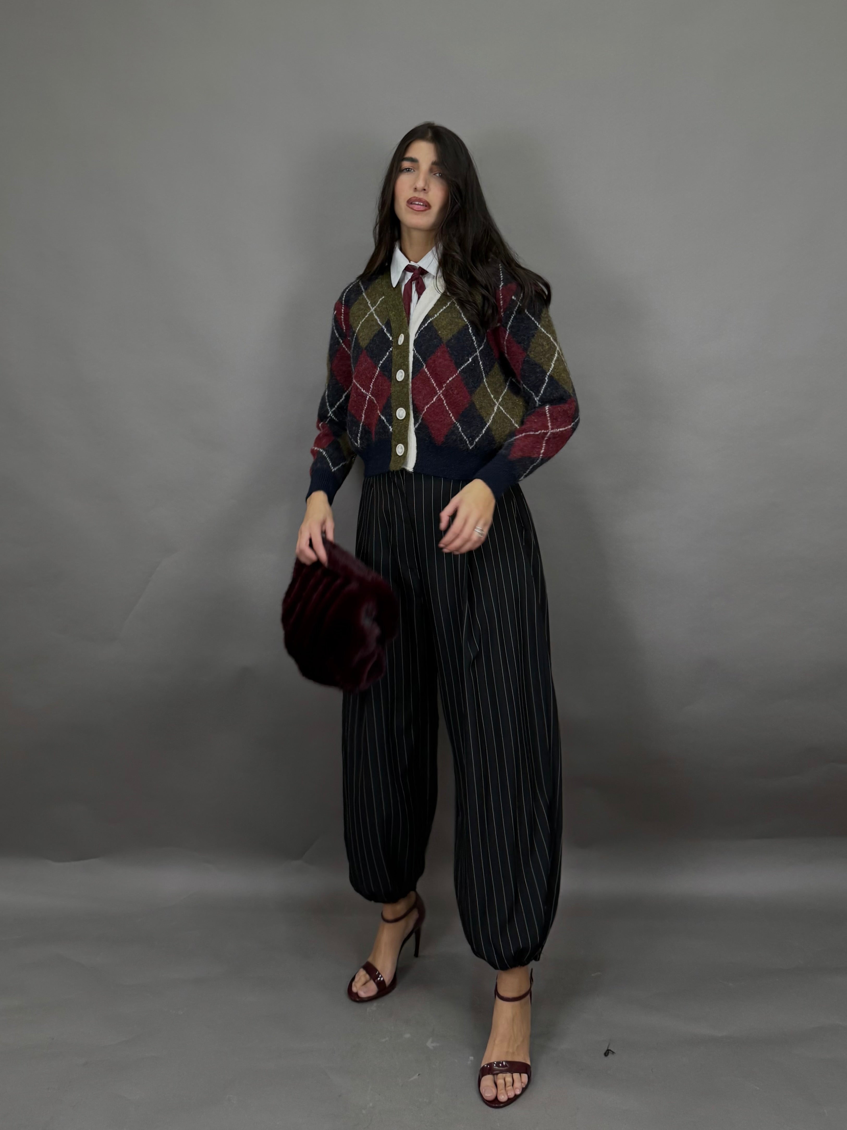 Pantalone ballon gessato