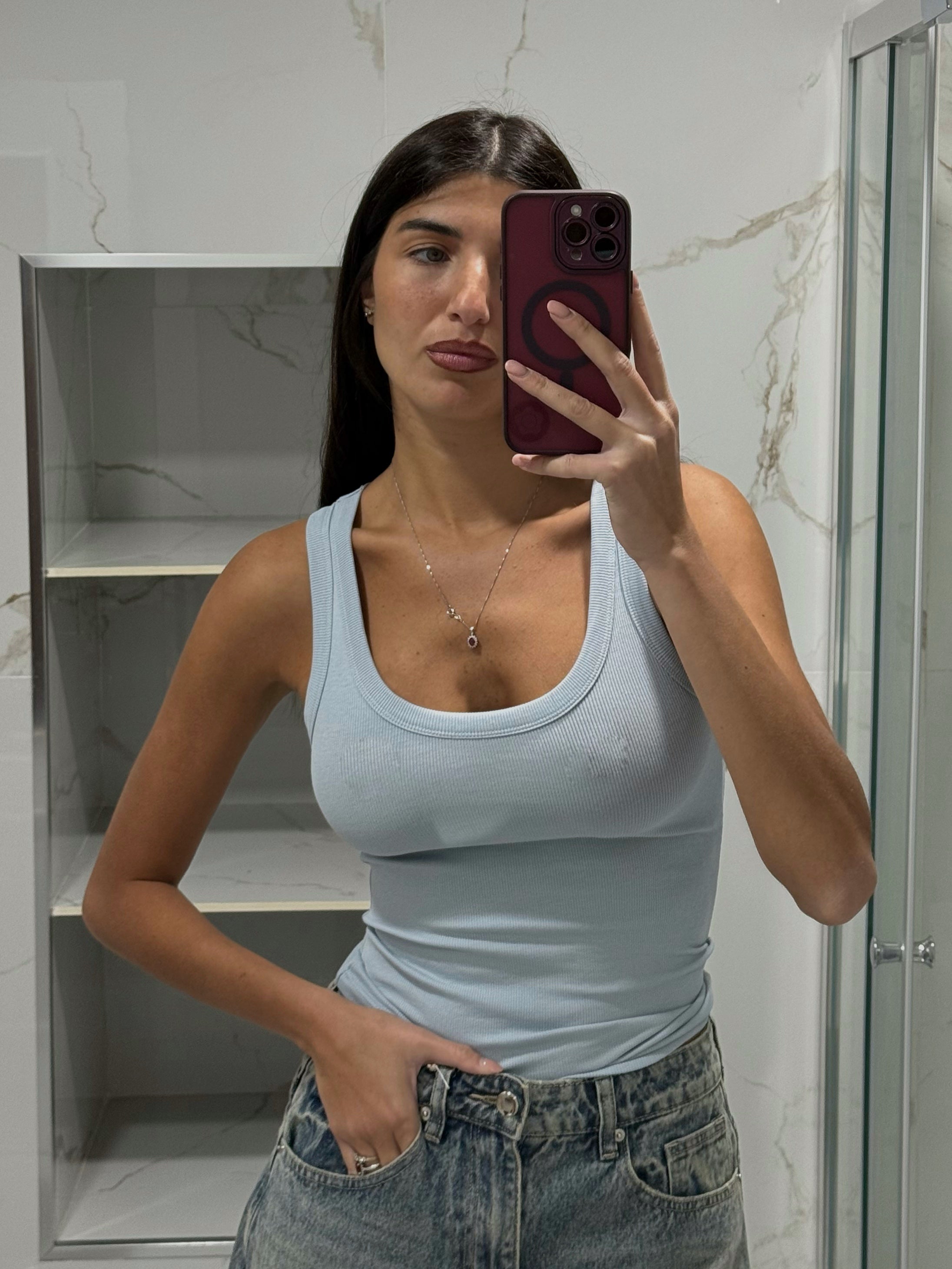 Canotta Alycia azzurra