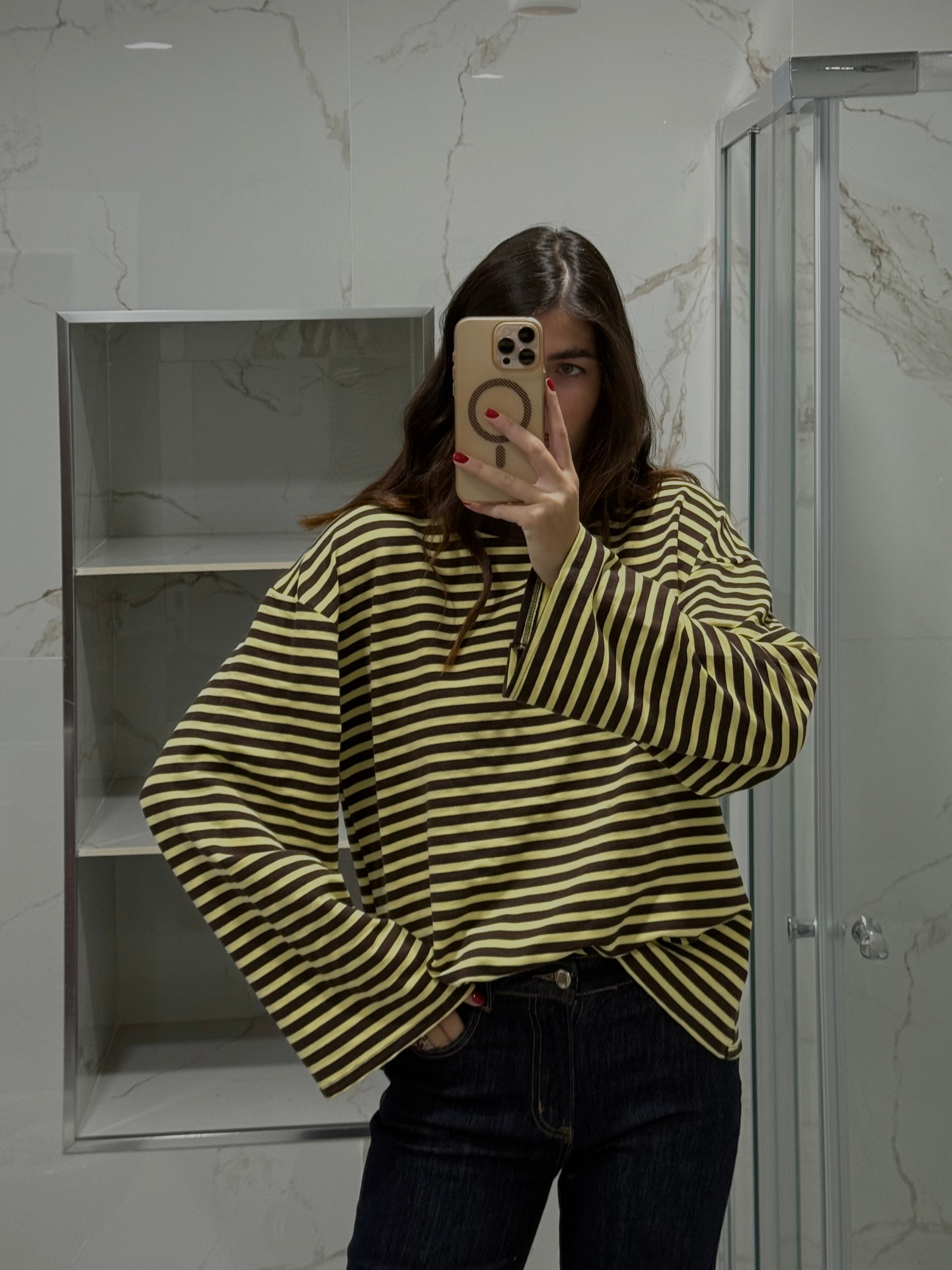 Maglia manica larga gialla