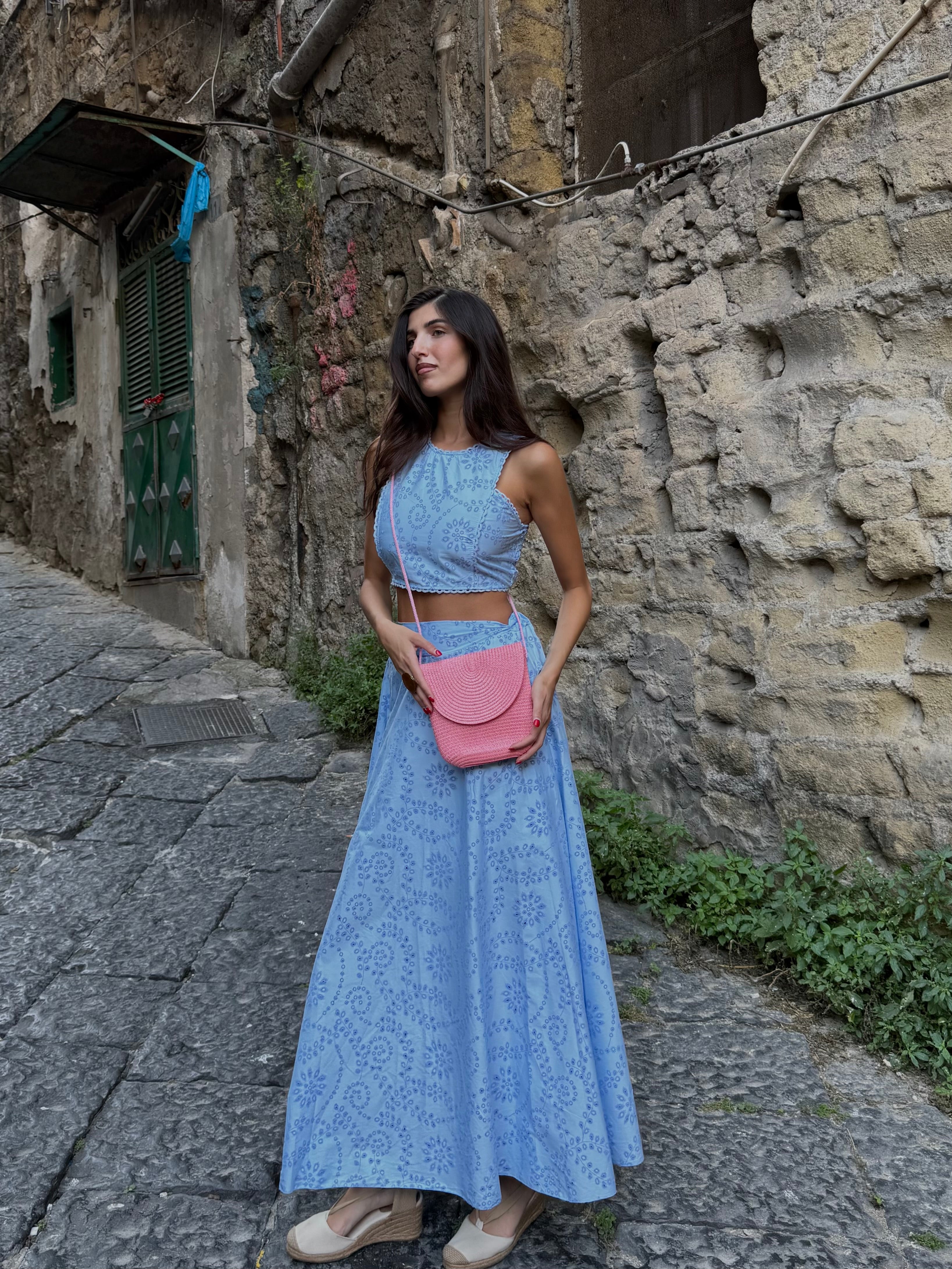 Tracolla paglia rosa scuro - LadyB Shop Online