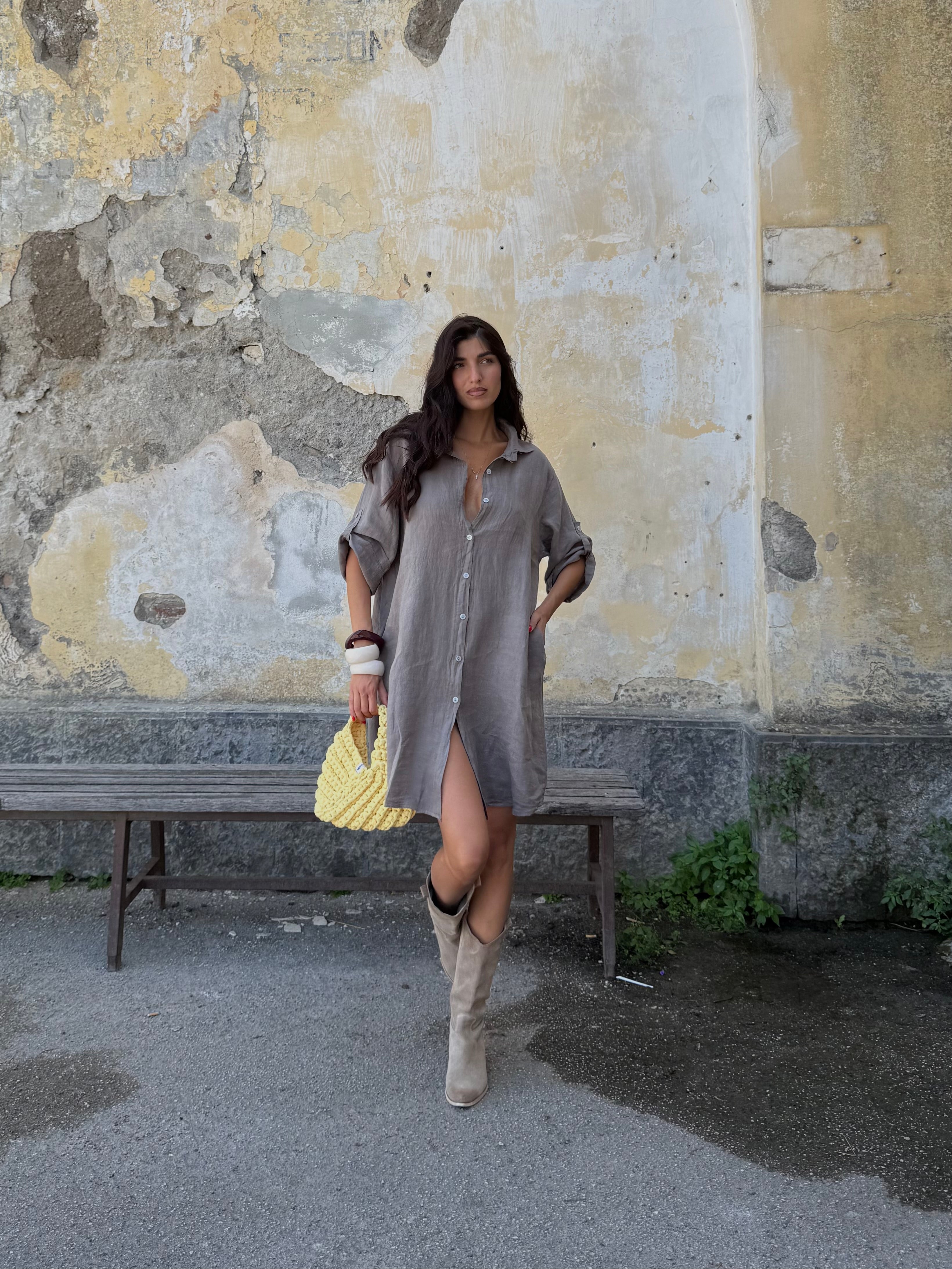 Dress camicia 100% LINO